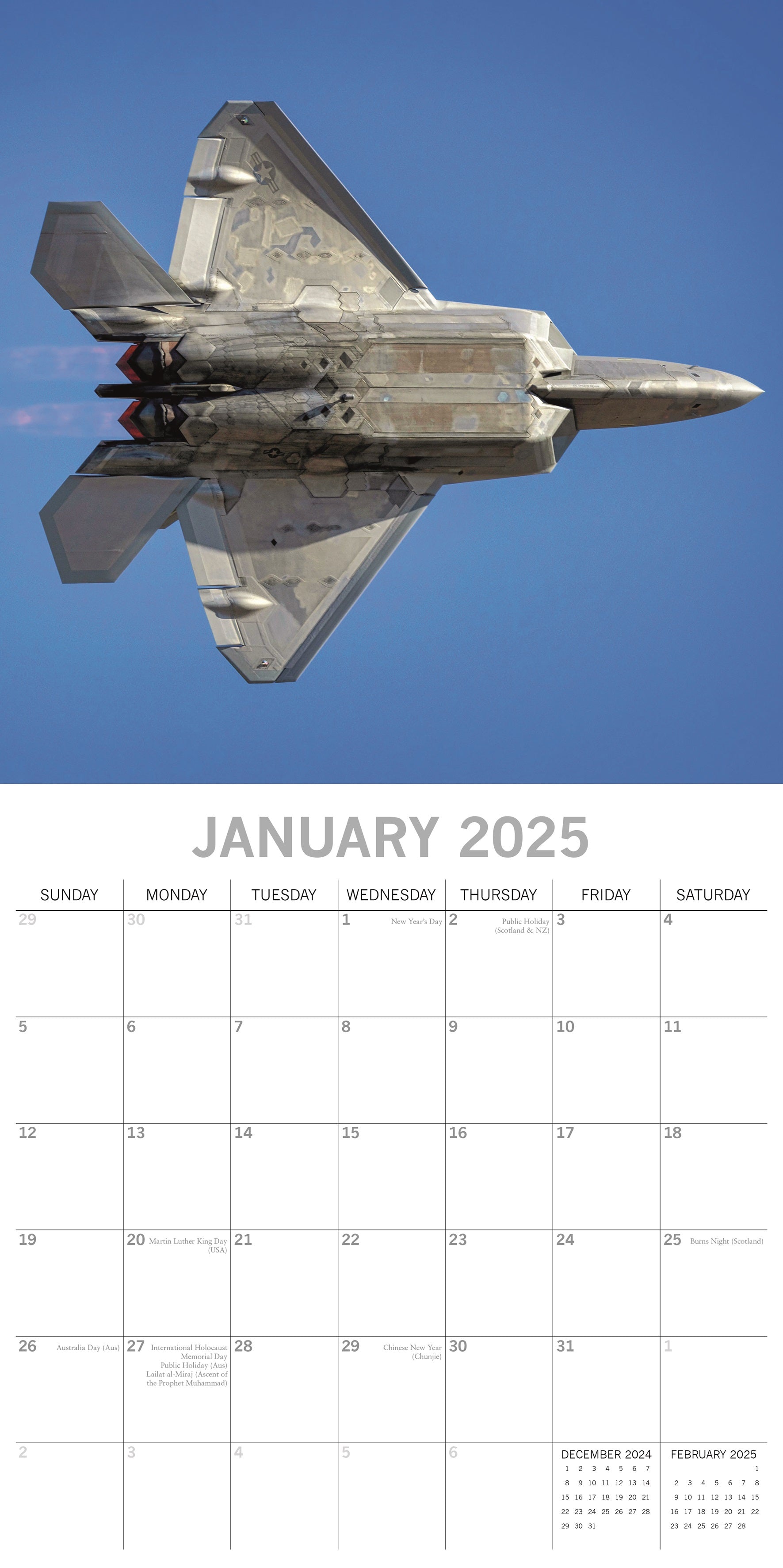 2025 Warbirds - Square Wall Calendar