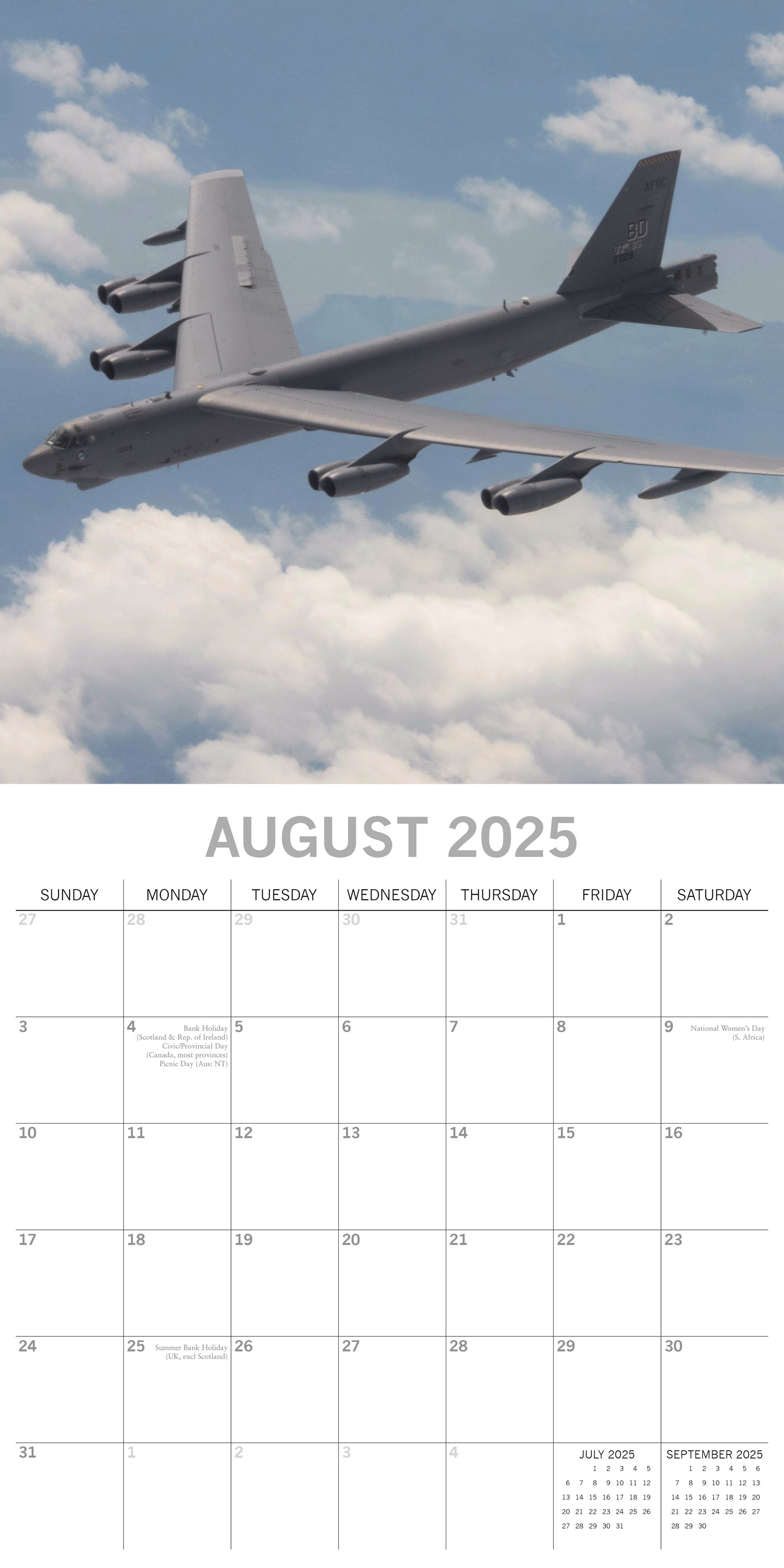 2025 Warbirds - Square Wall Calendar