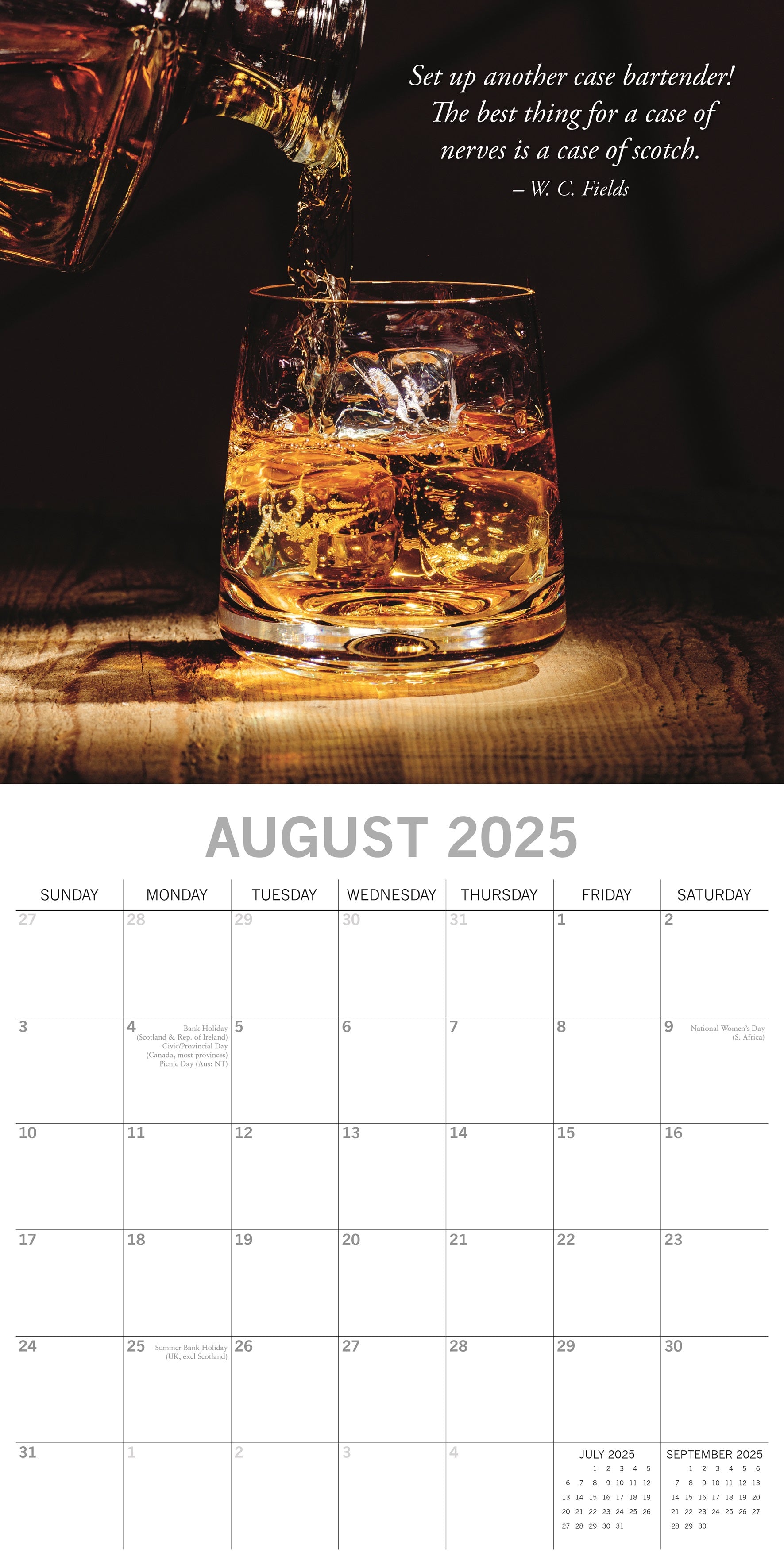 2025 Whisky - Square Wall Calendar