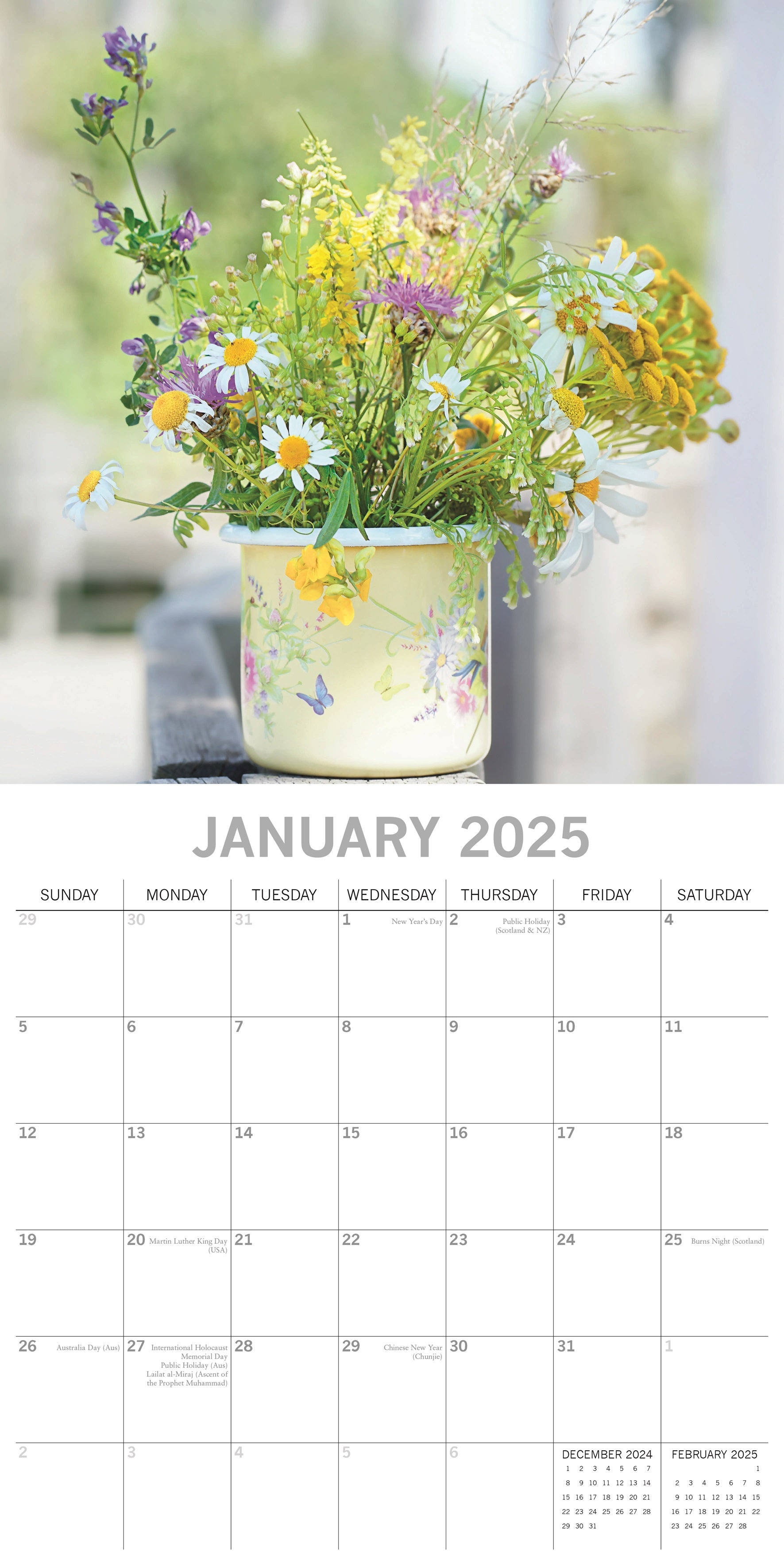 2025 Wild Flowers - Square Wall Calendar