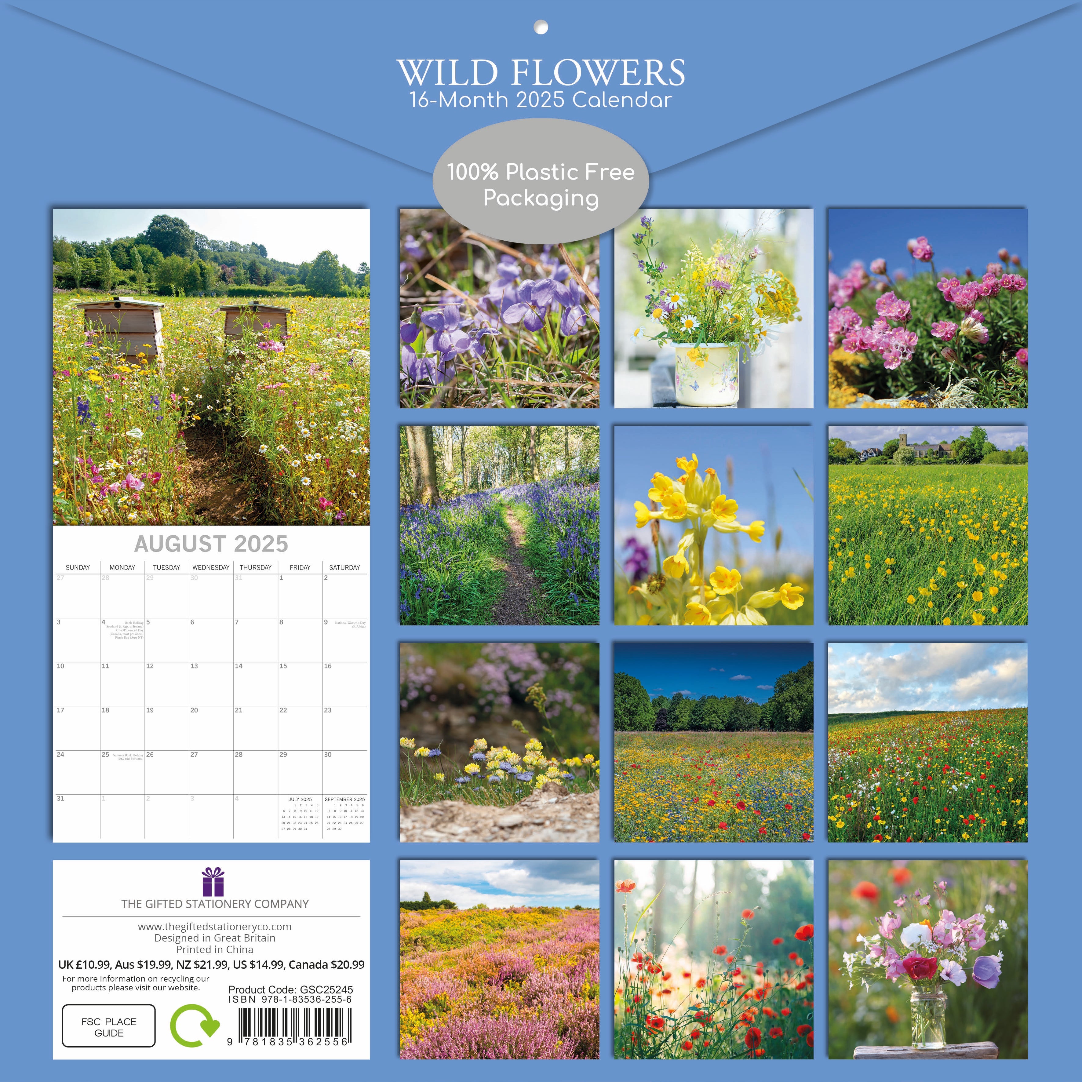 2025 Wild Flowers - Square Wall Calendar