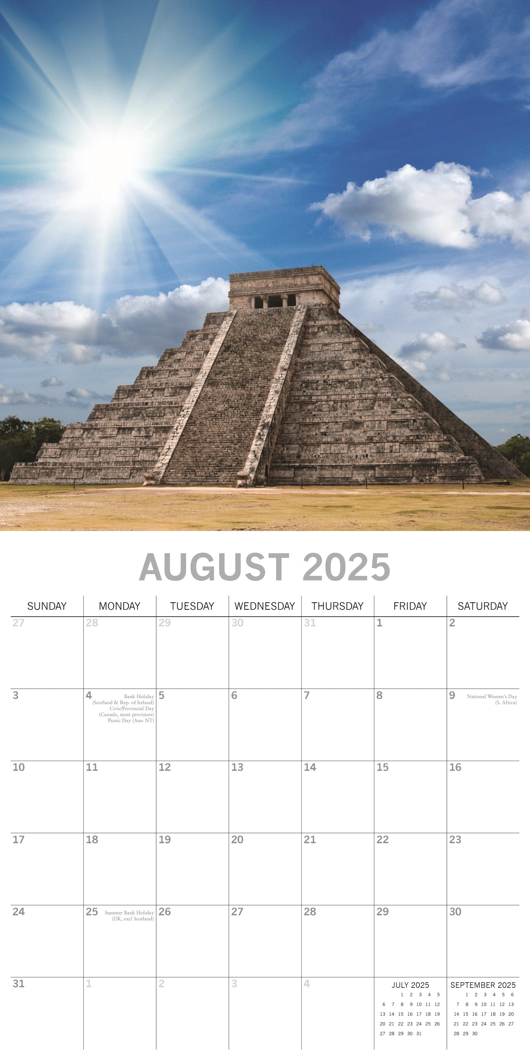 2025 Wonders of the World - Square Wall Calendar