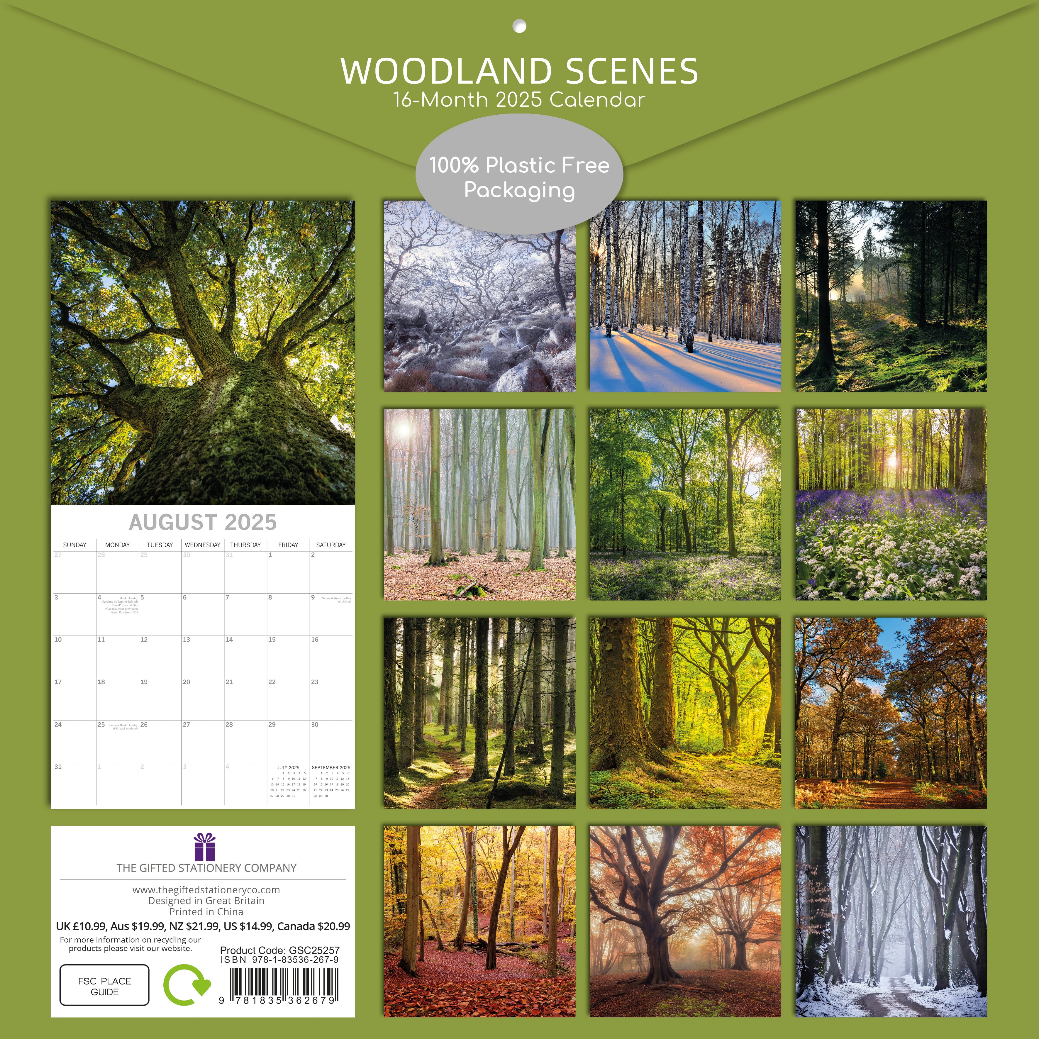 2025 Woodland Scenes - Square Wall Calendar