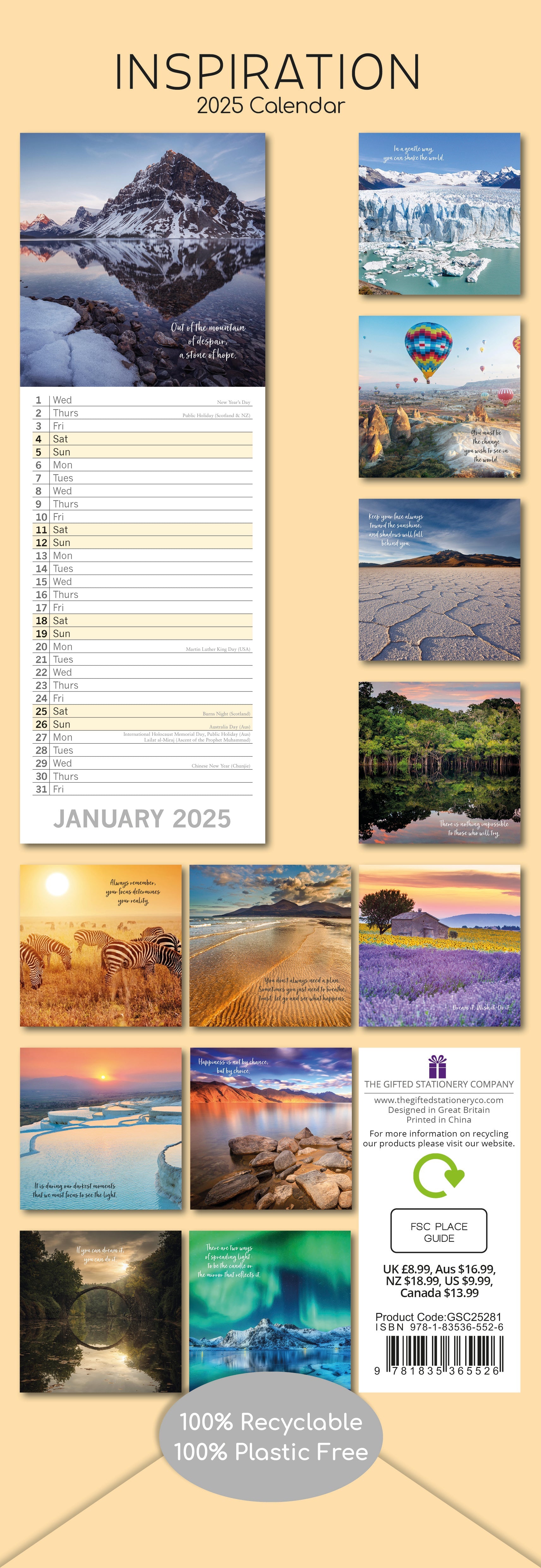 2025 Inspiration - Slim Wall Calendar