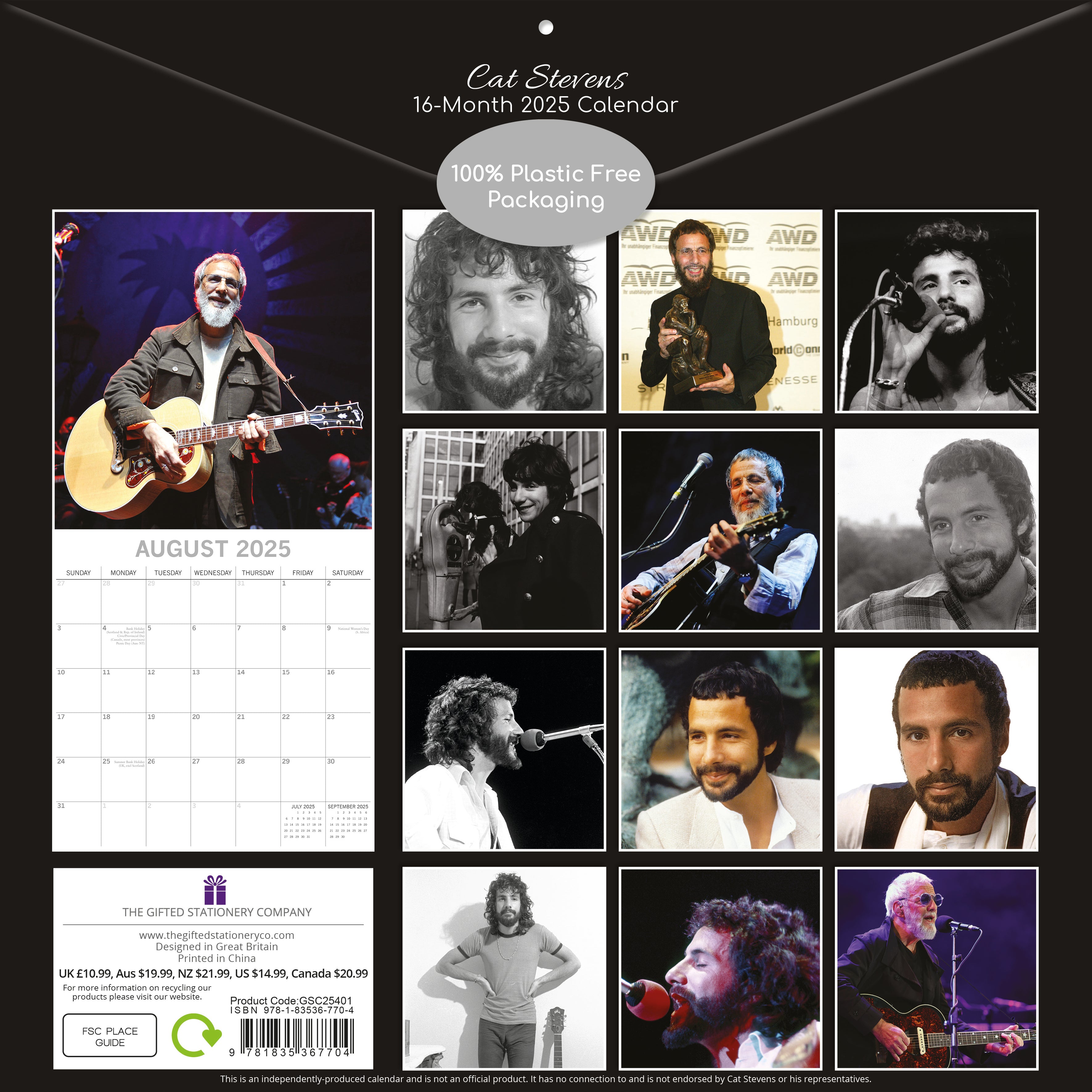 2025 Cat Stevens - Square Wall Calendar