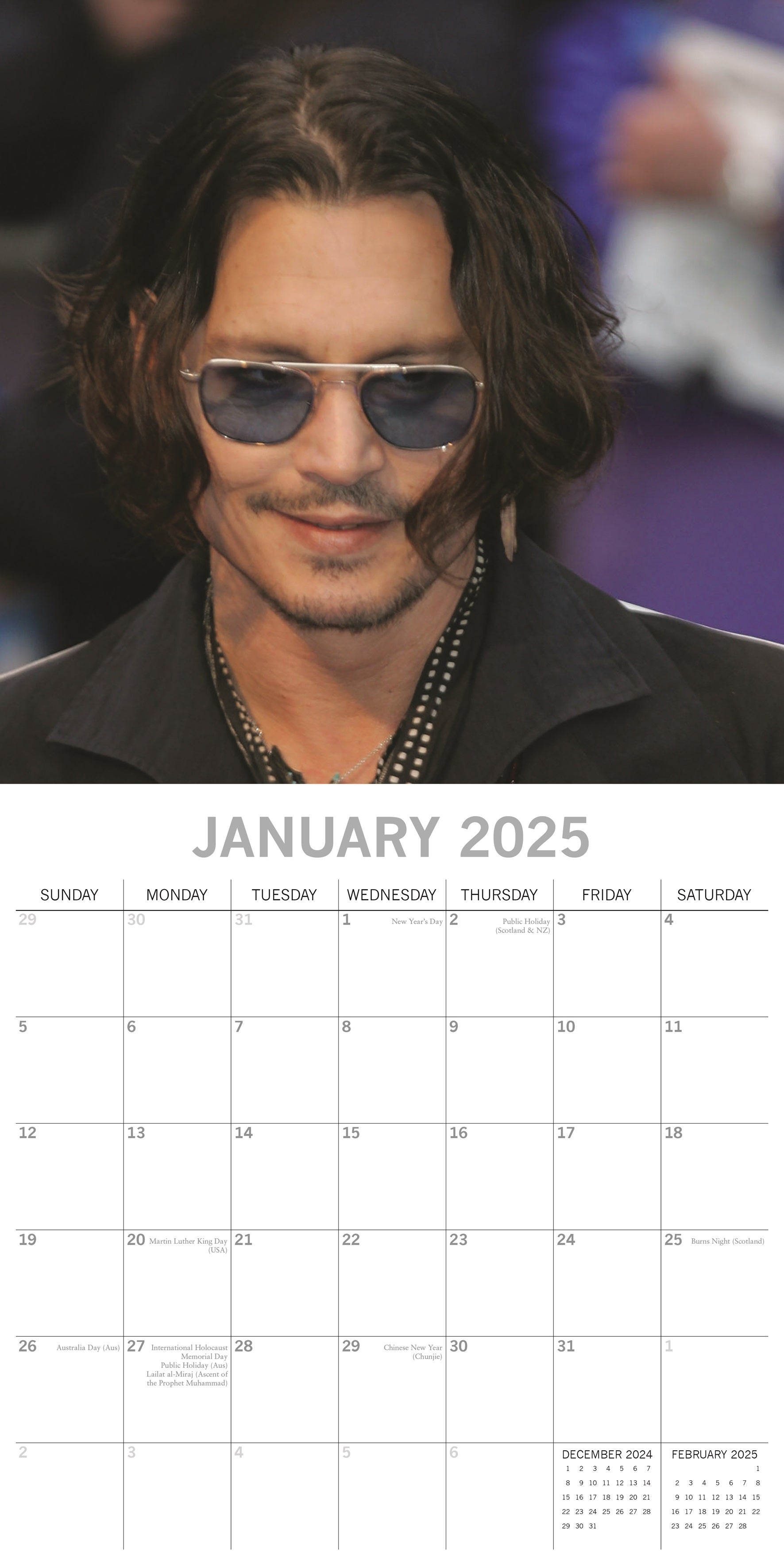 2025 Johnny Depp - Square Wall Calendar