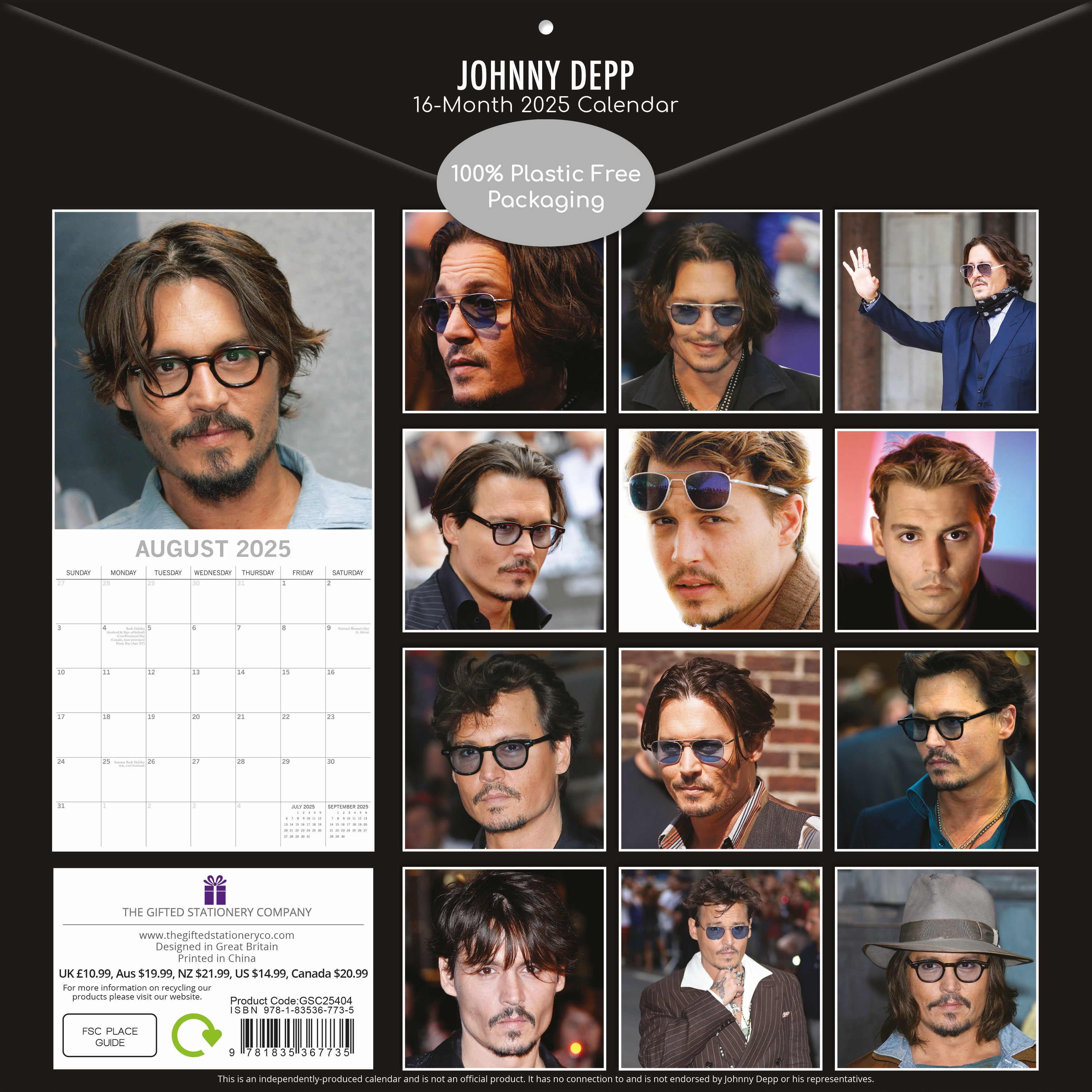 2025 Johnny Depp - Square Wall Calendar