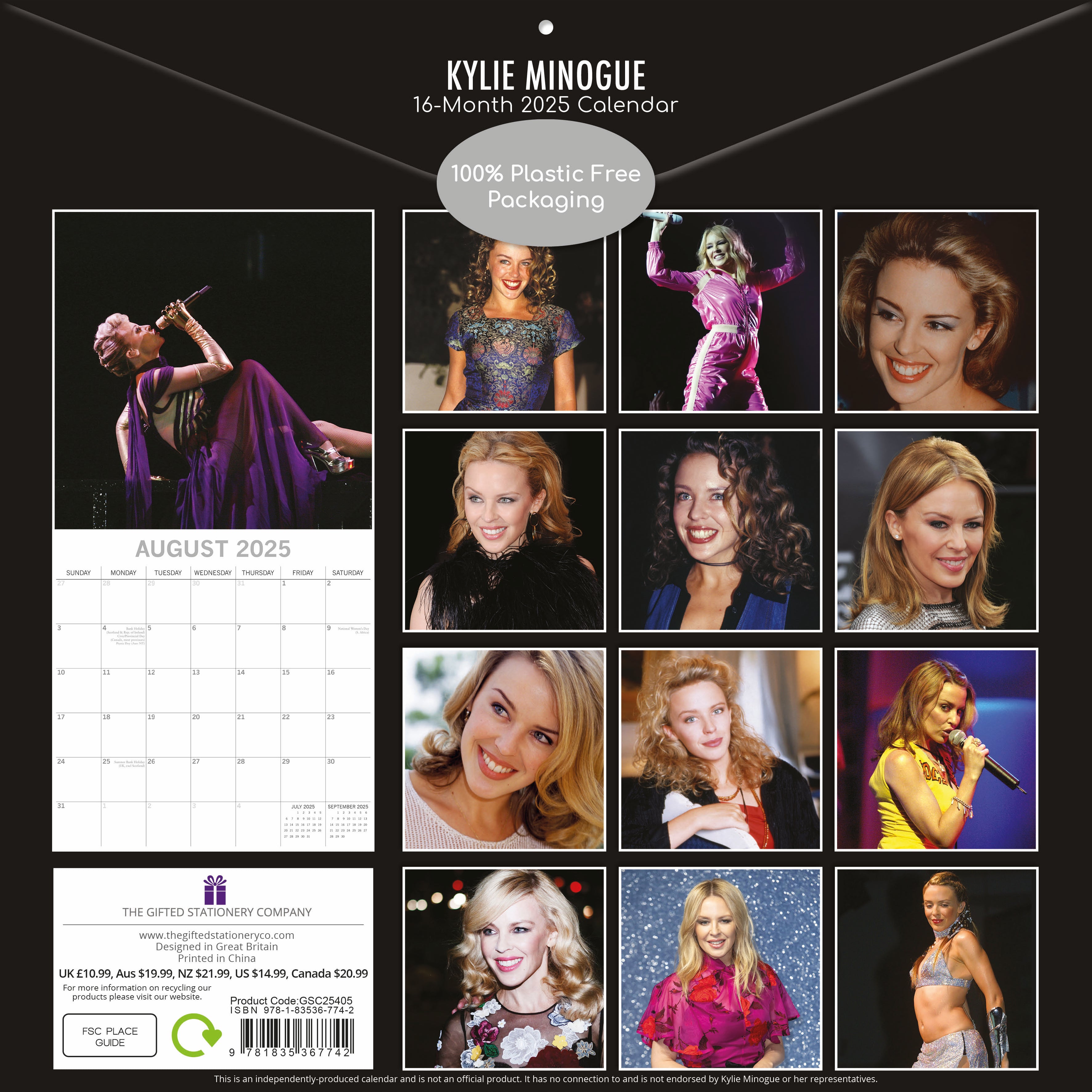 2025 Kylie Minogue - Square Wall Calendar