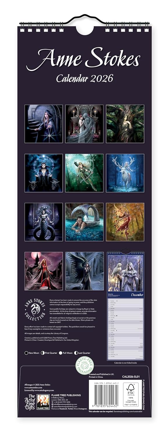 2026 Anne Stokes - Slim Wall Calendar