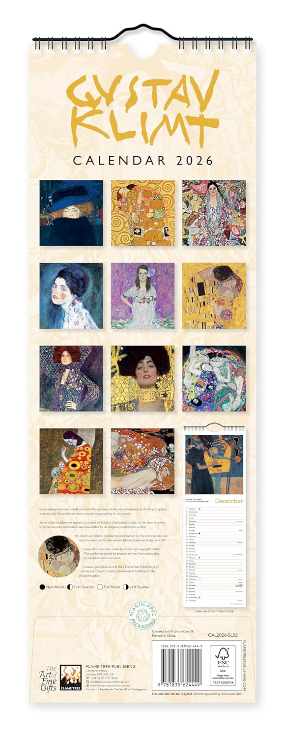 2026 Gustav Klimt - Slim Wall Calendar