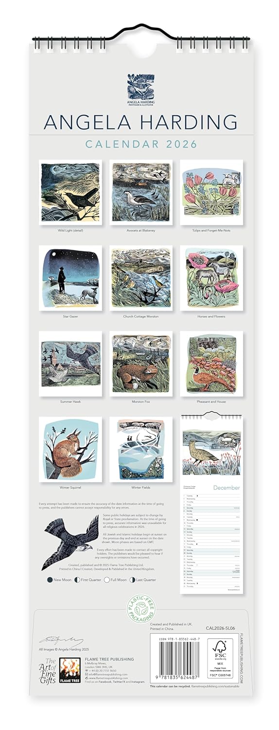 2026 Angela Harding - Slim Wall Calendar