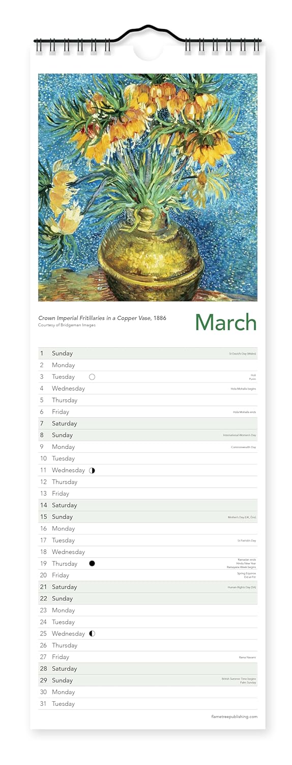 2026 Vincent van Gogh - Slim Wall Calendar