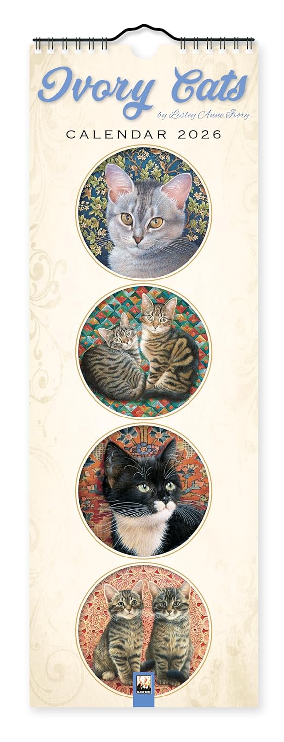 2026 Ivory Cats: Lesley Anne Ivory - Slim Wall Calendar