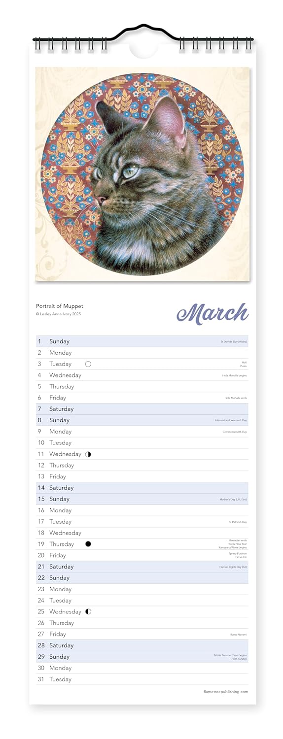 2026 Ivory Cats: Lesley Anne Ivory - Slim Wall Calendar