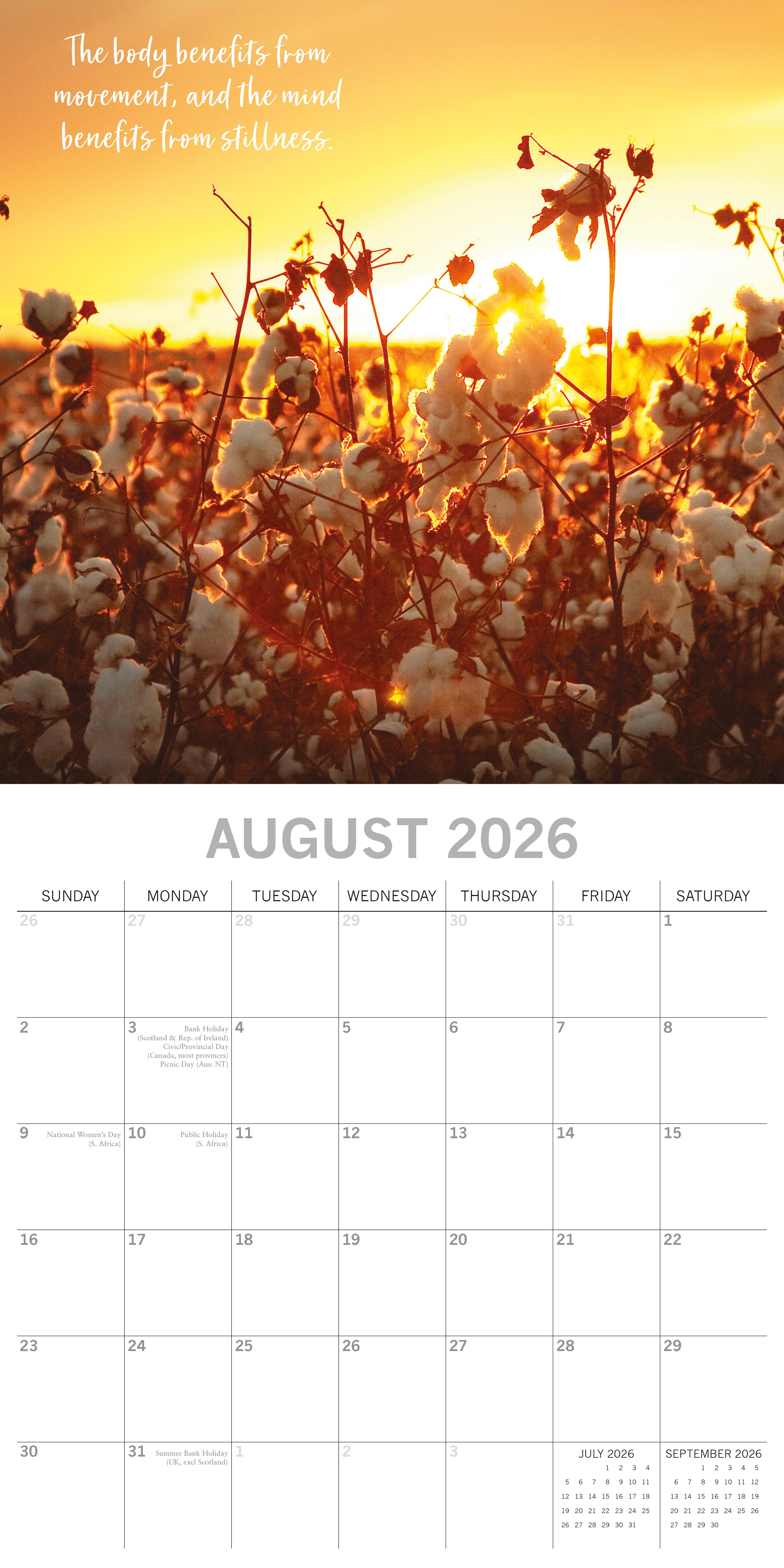 2026 Tranquility - Square Wall Calendar