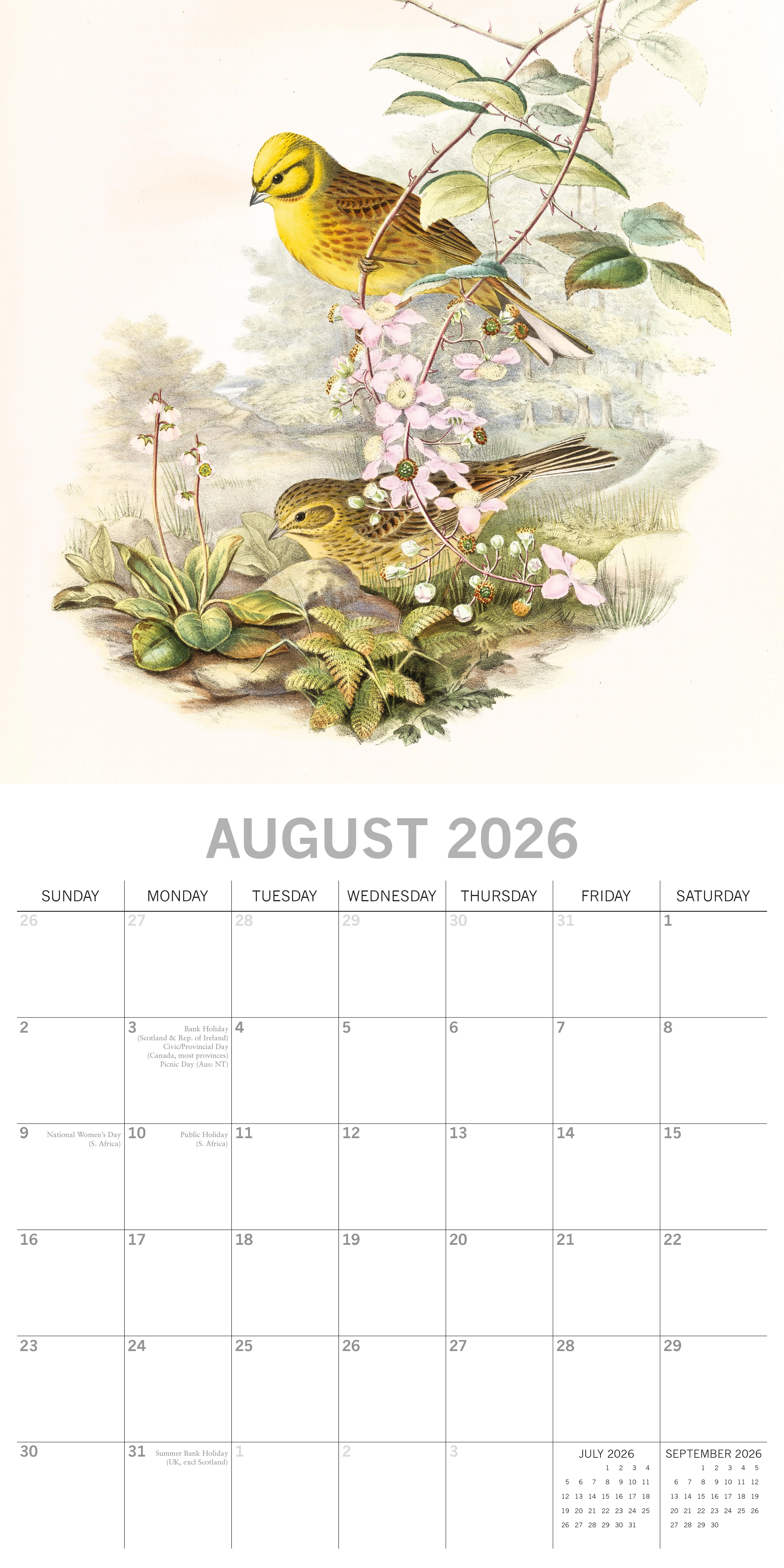 2026 Garden Birds - Square Wall Calendar