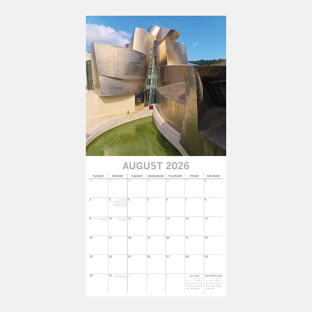 2026 Amazing Architecture - Square Wall Calendar