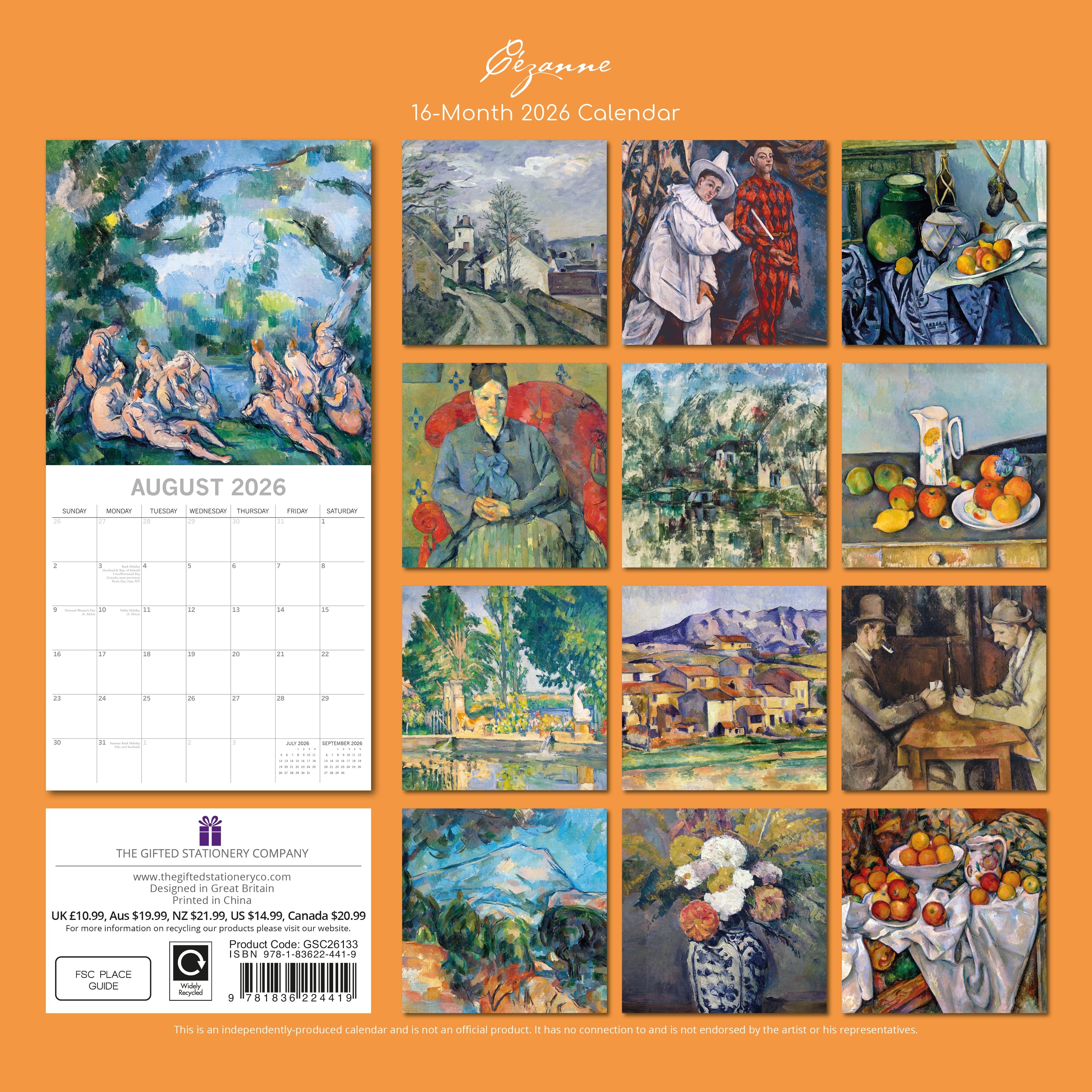 2026 Cezanne - Square Wall Calendar