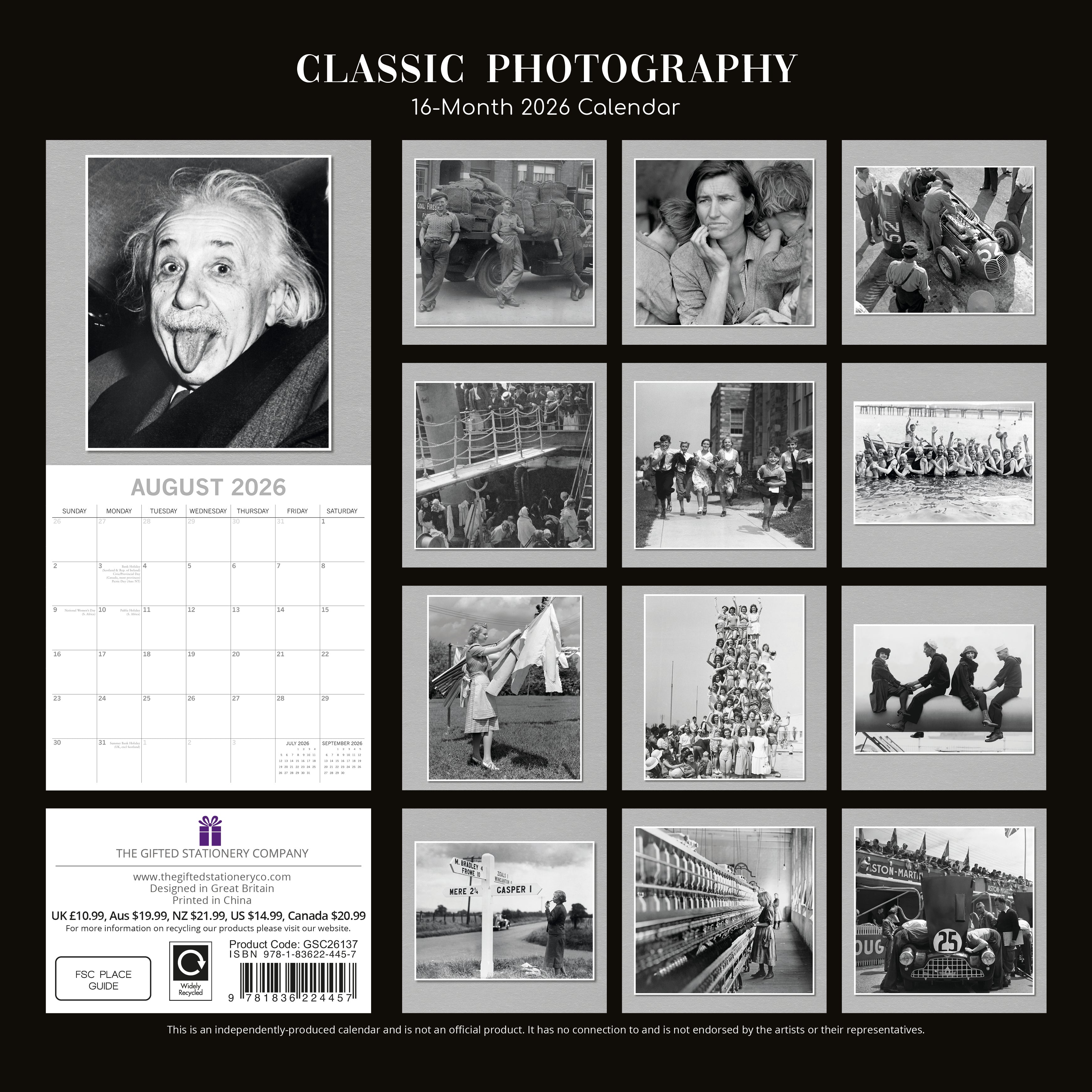 2026 Classic Photography - Square Wall Calendar
