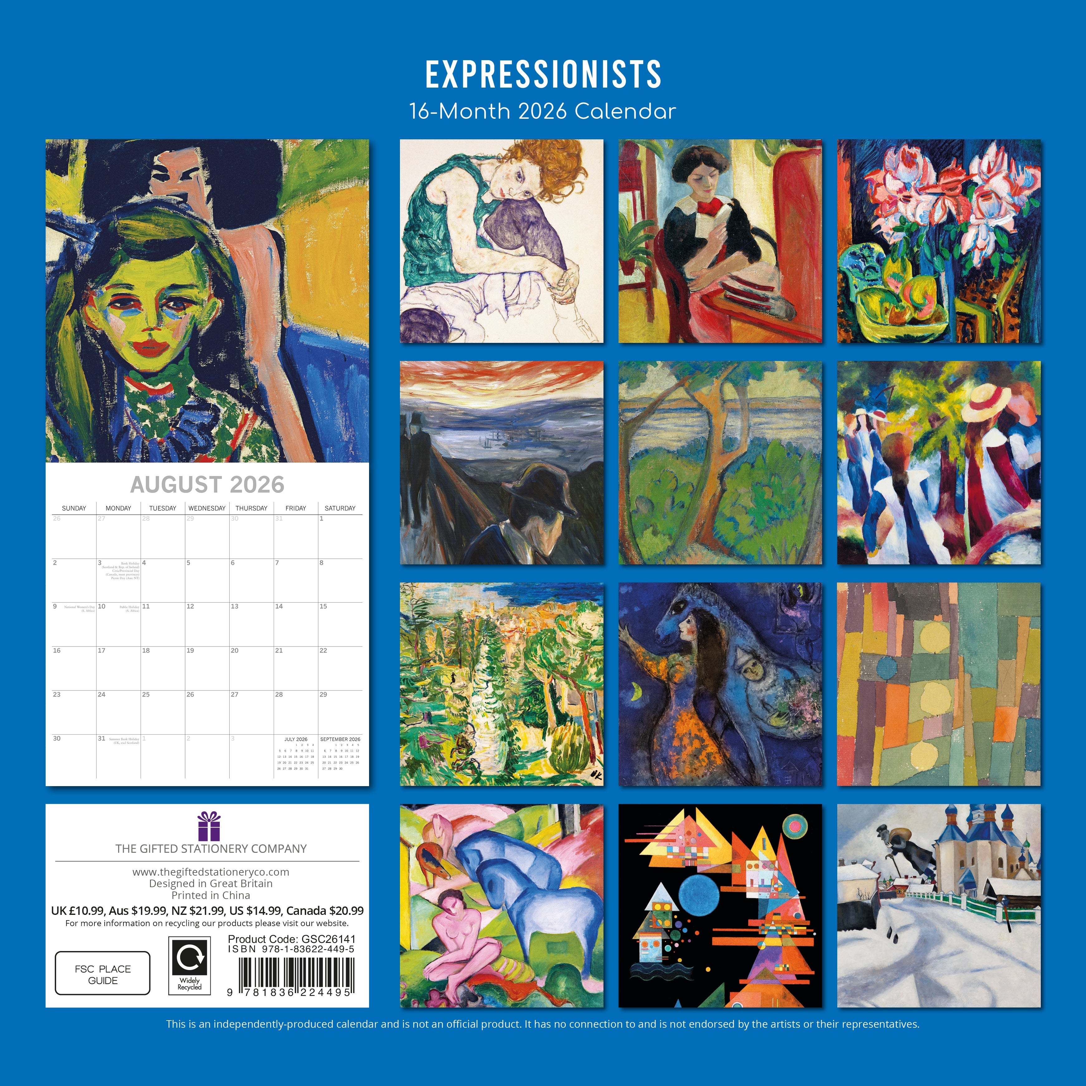2026 Expressionists - Square Wall Calendar