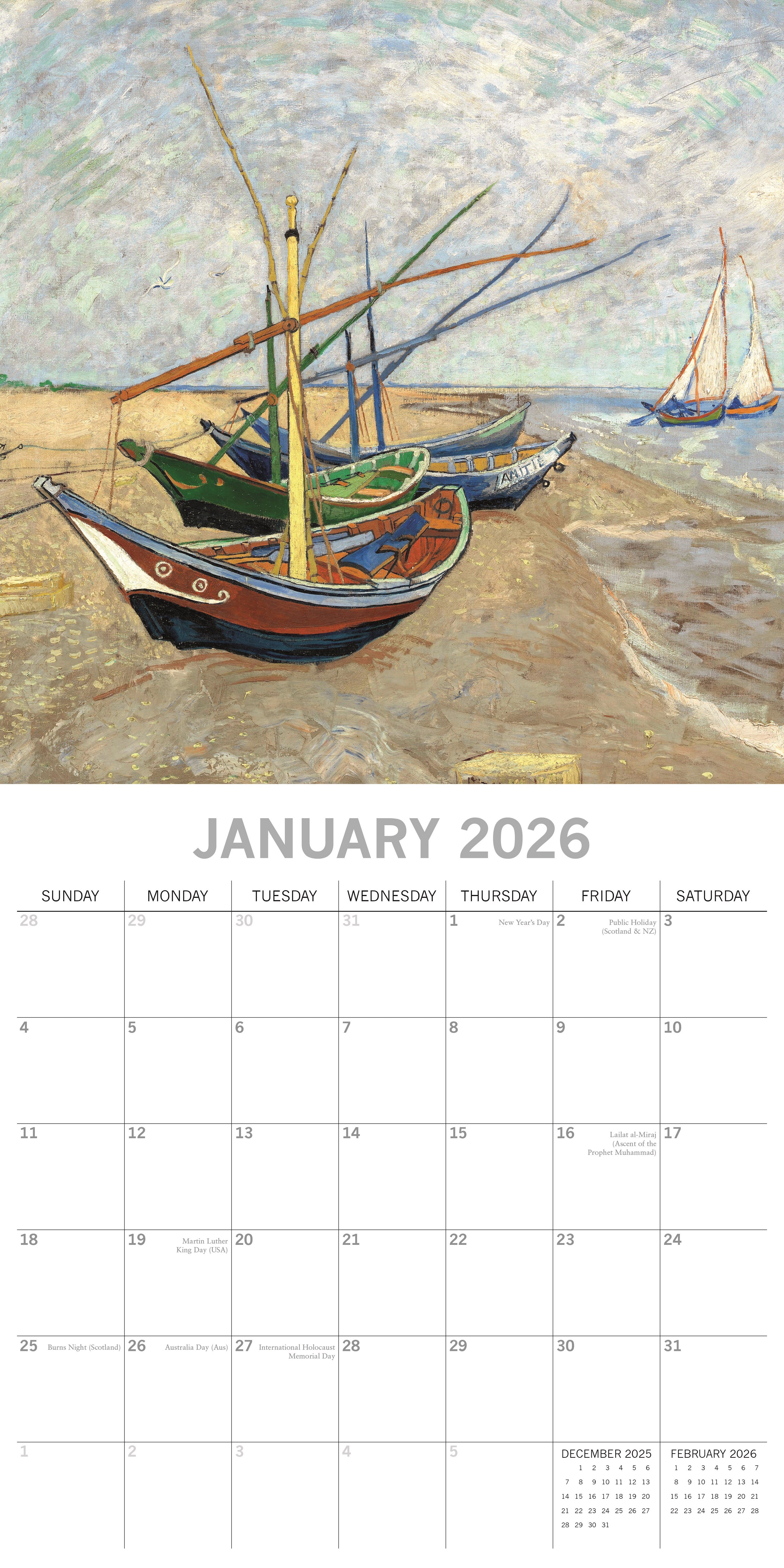 2026 Van Gogh - Square Wall Calendar