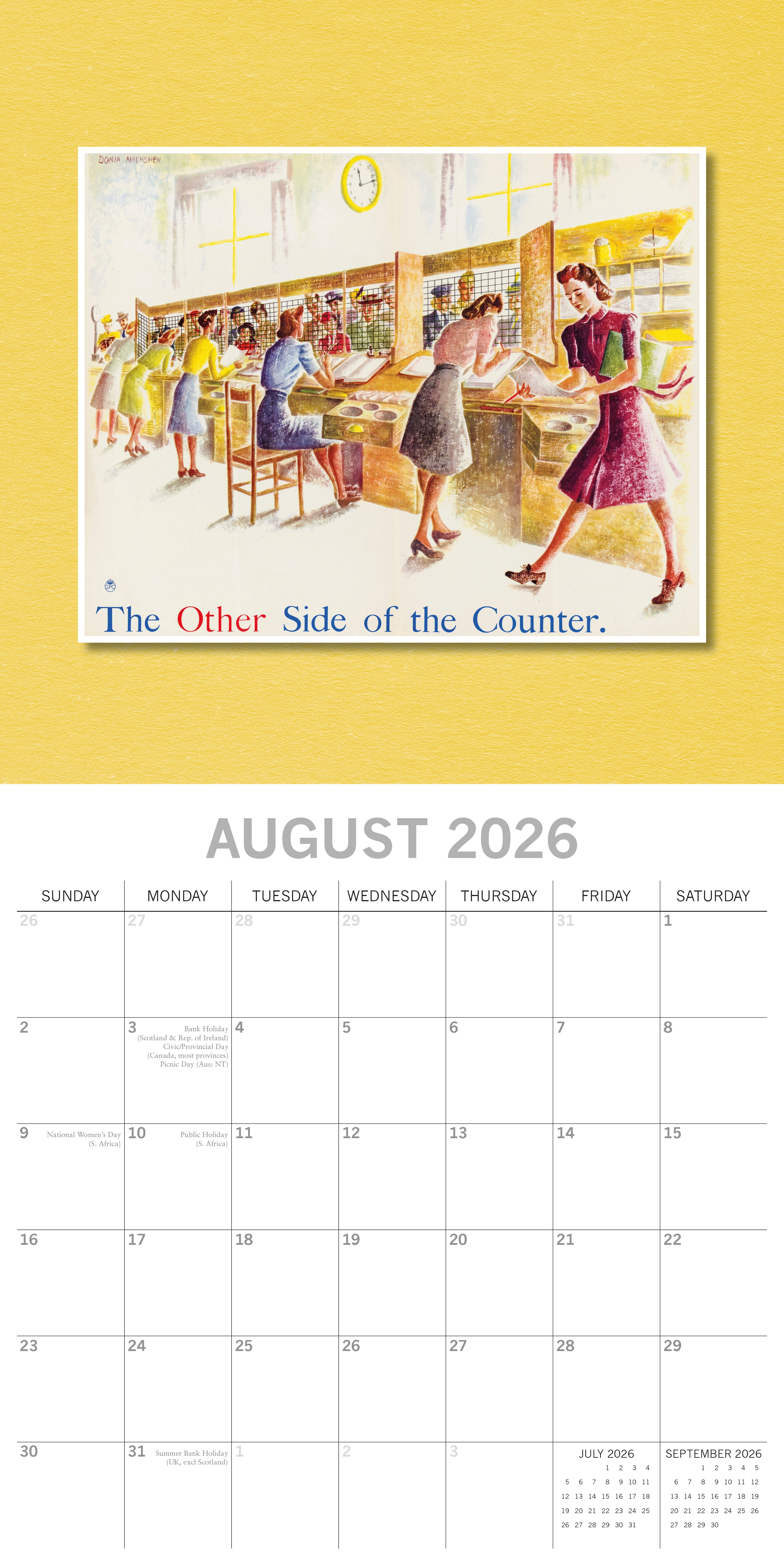 2026 World War Posters - Square Wall Calendar