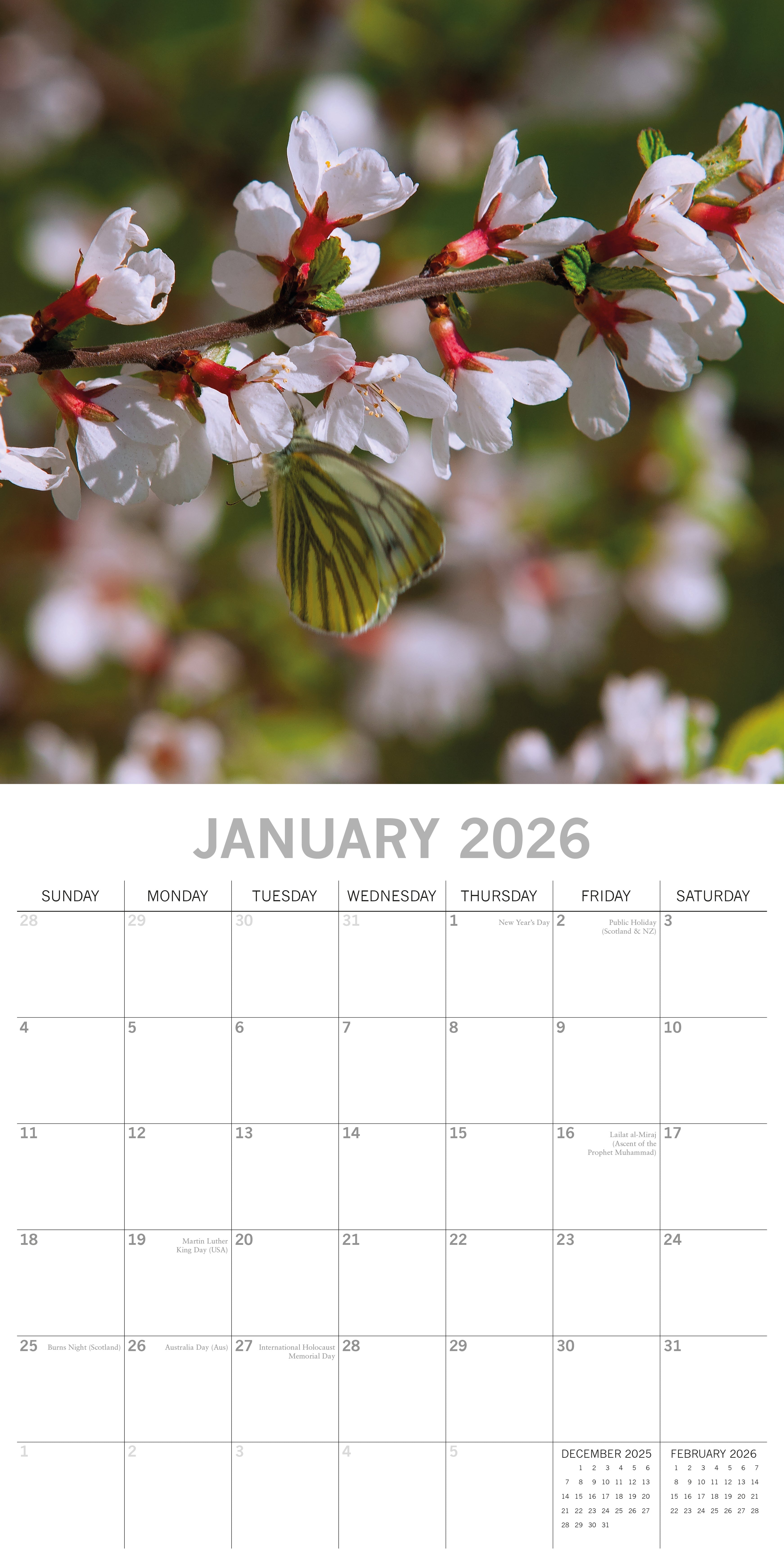 2026 Blossoms - Square Wall Calendar