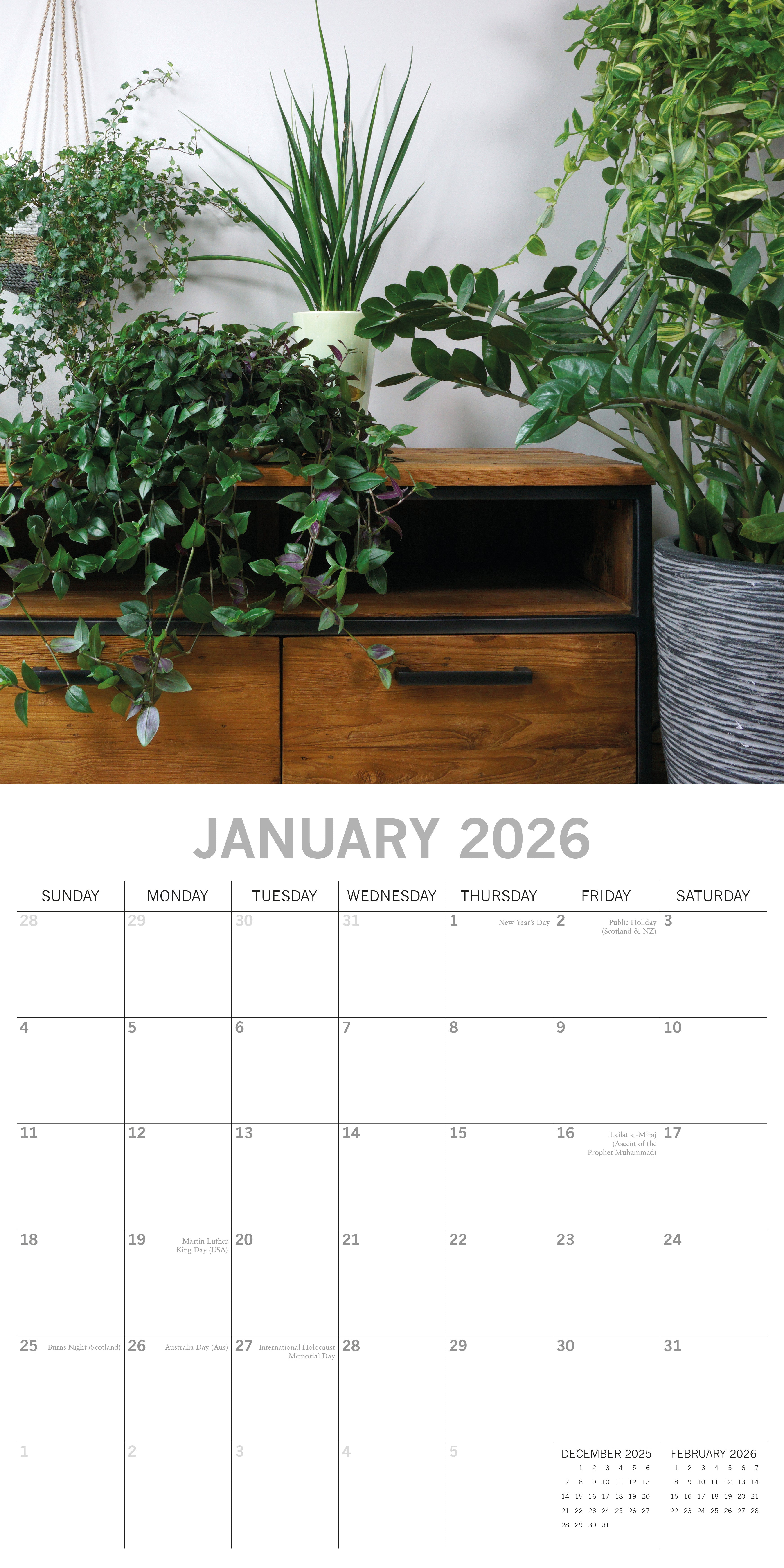 2026 House Plants - Square Wall Calendar