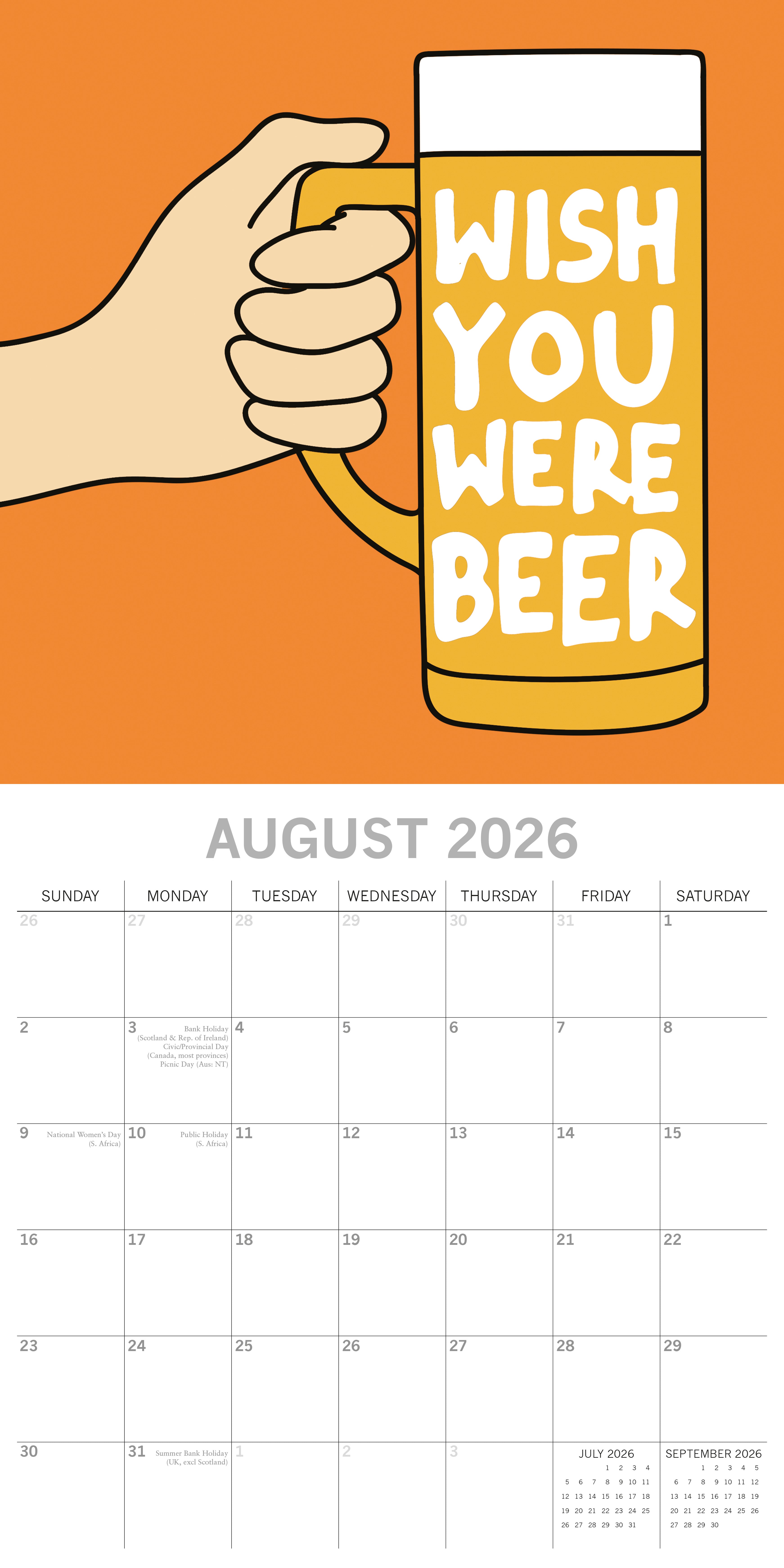 2026 Beer Signs - Square Wall Calendar
