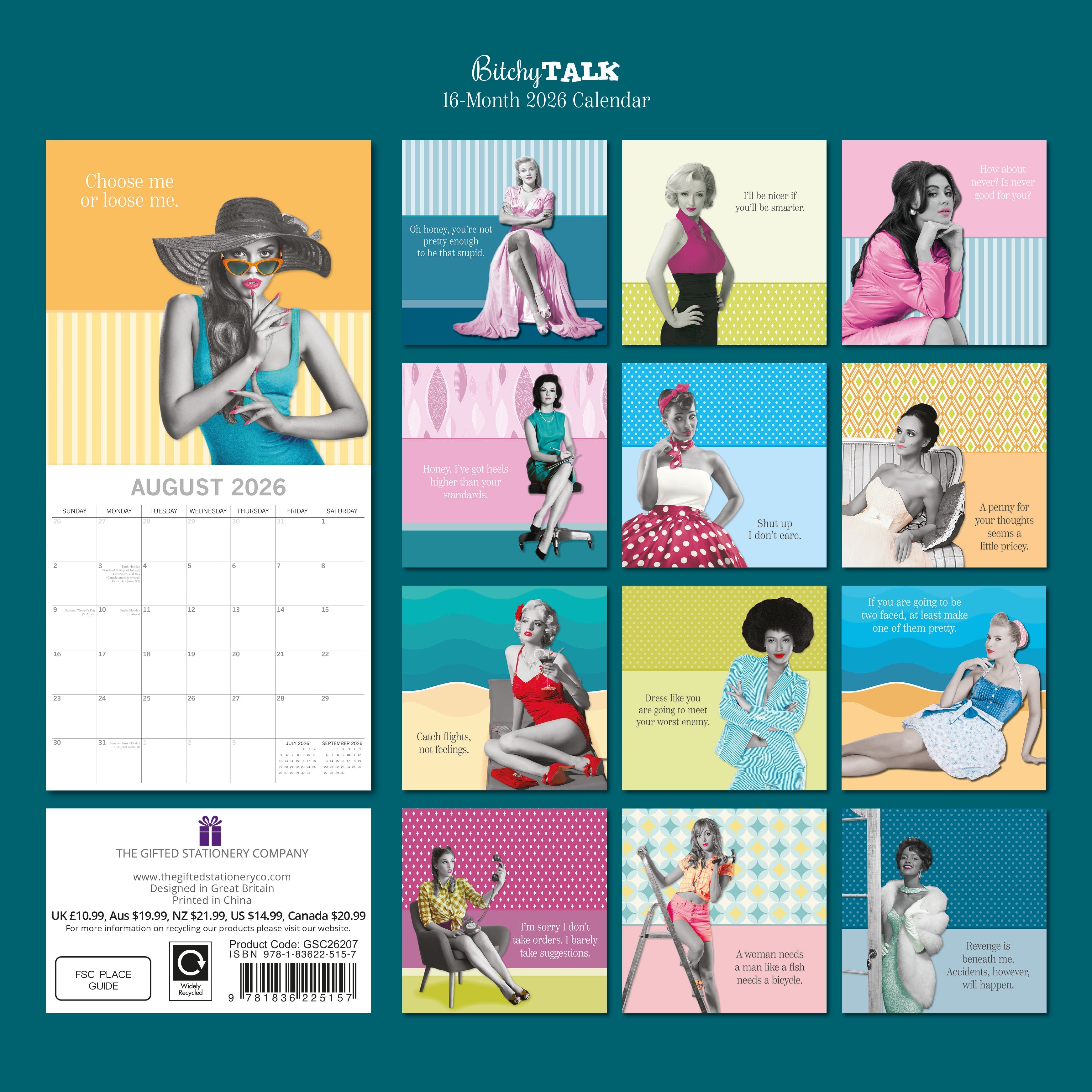 2026 Bitchy Talk - Square Wall Calendar