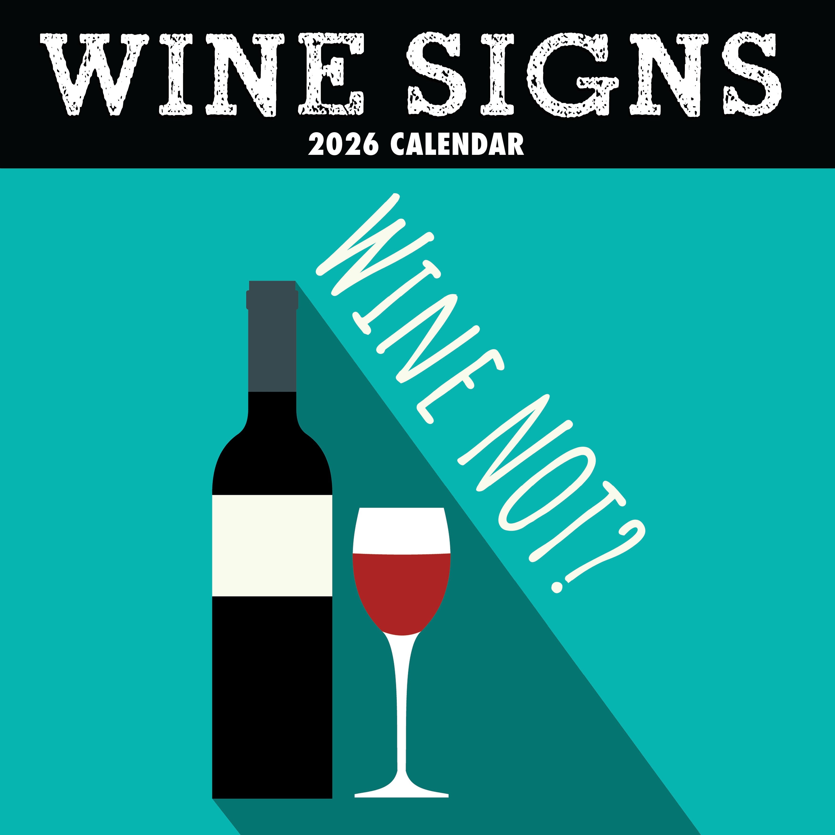 2026 Wine Signs - Square Wall Calendar