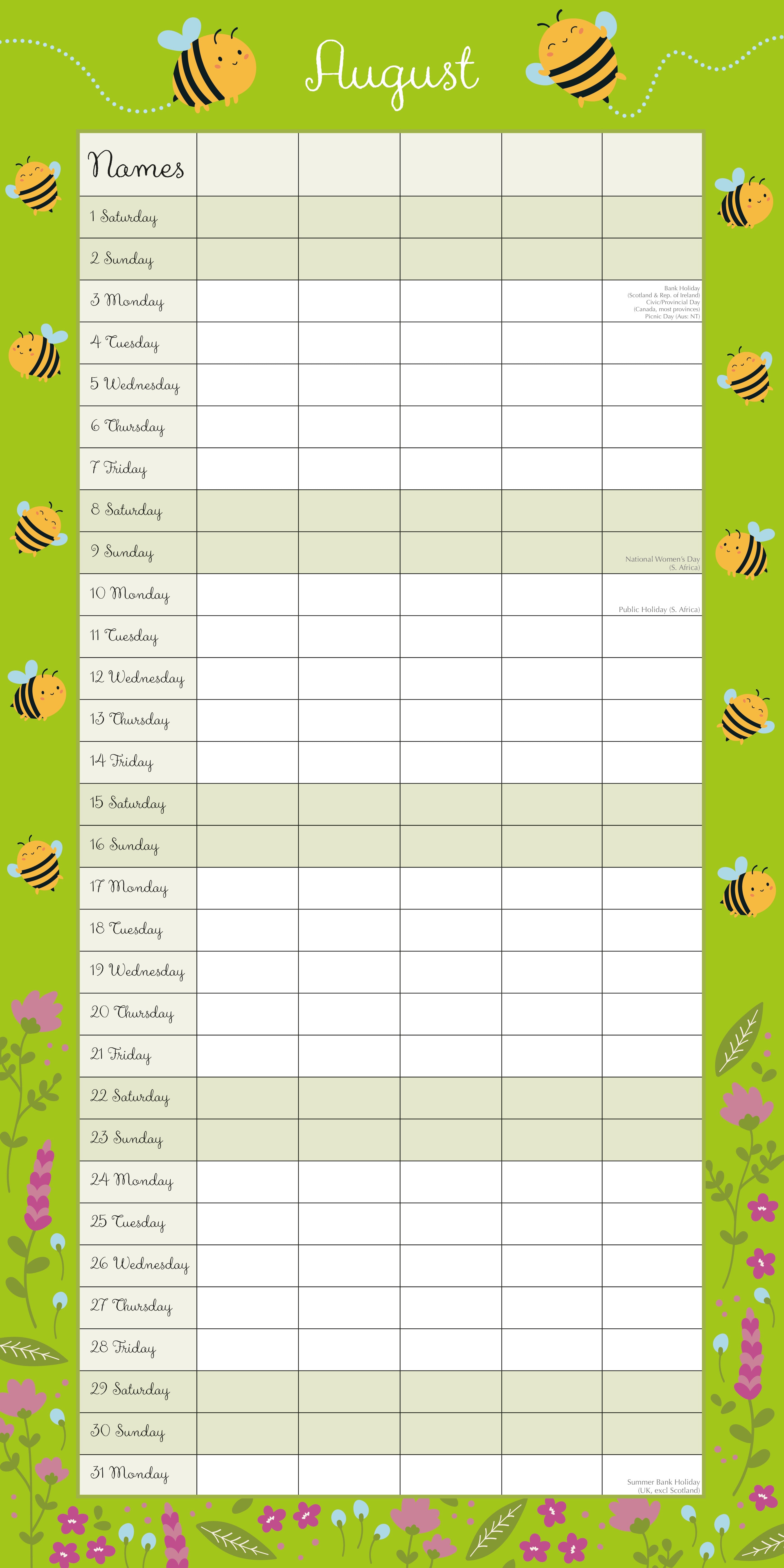 2026 Busy Bee Family Organiser - Square Wall Calendar