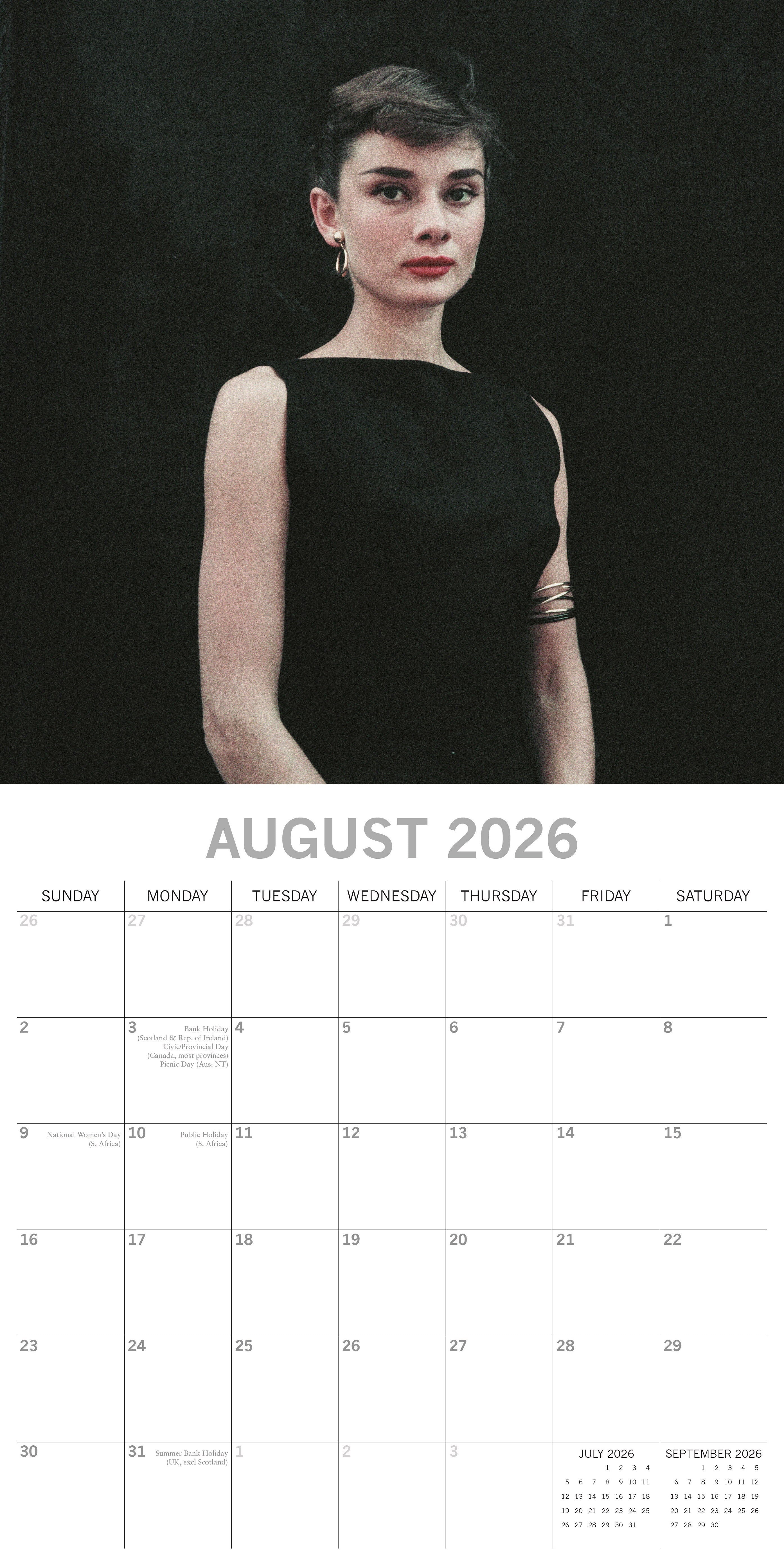 2026 Audrey Hepburn - Square Wall Calendar