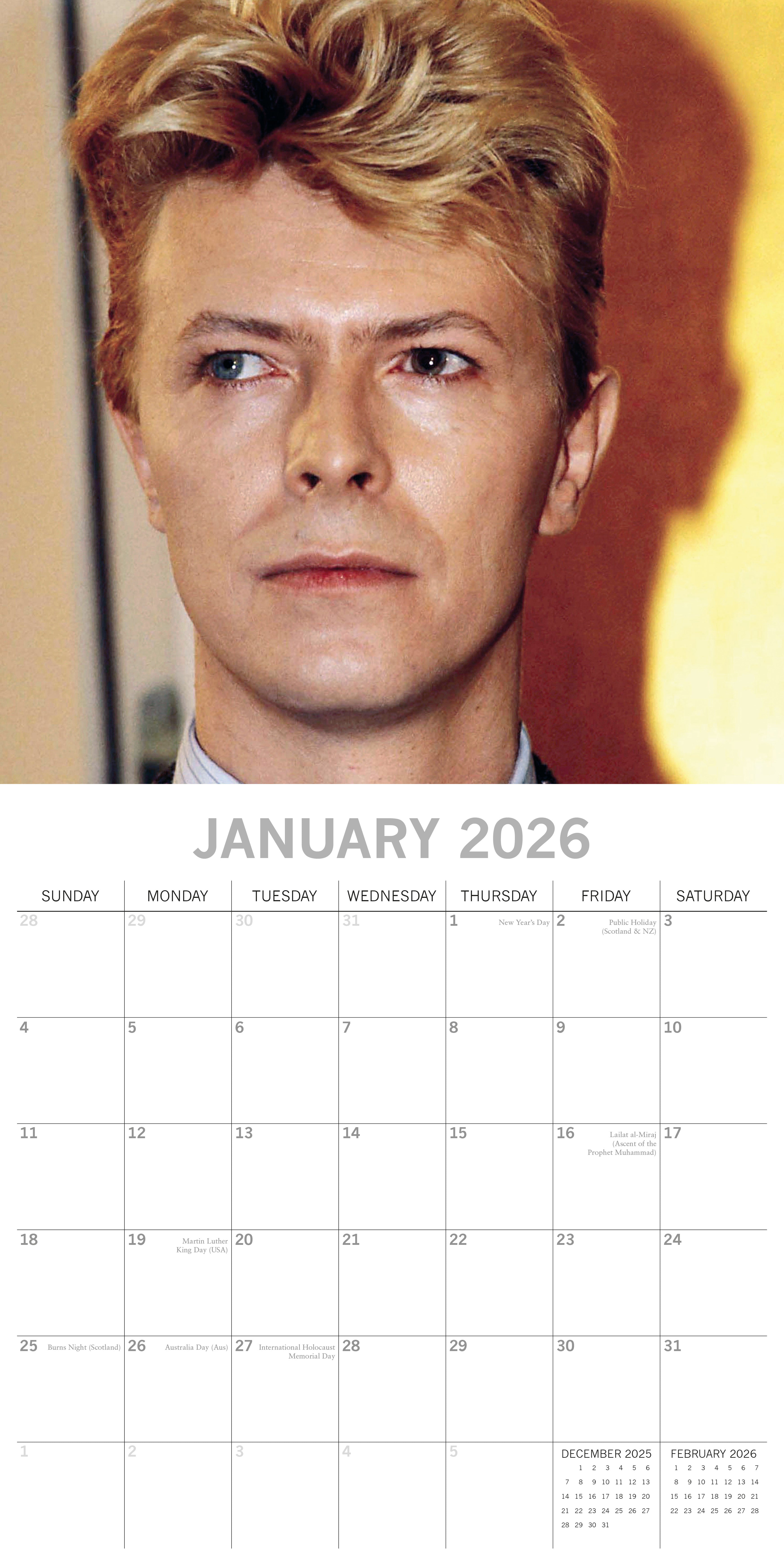 2026 David Bowie - Square Wall Calendar