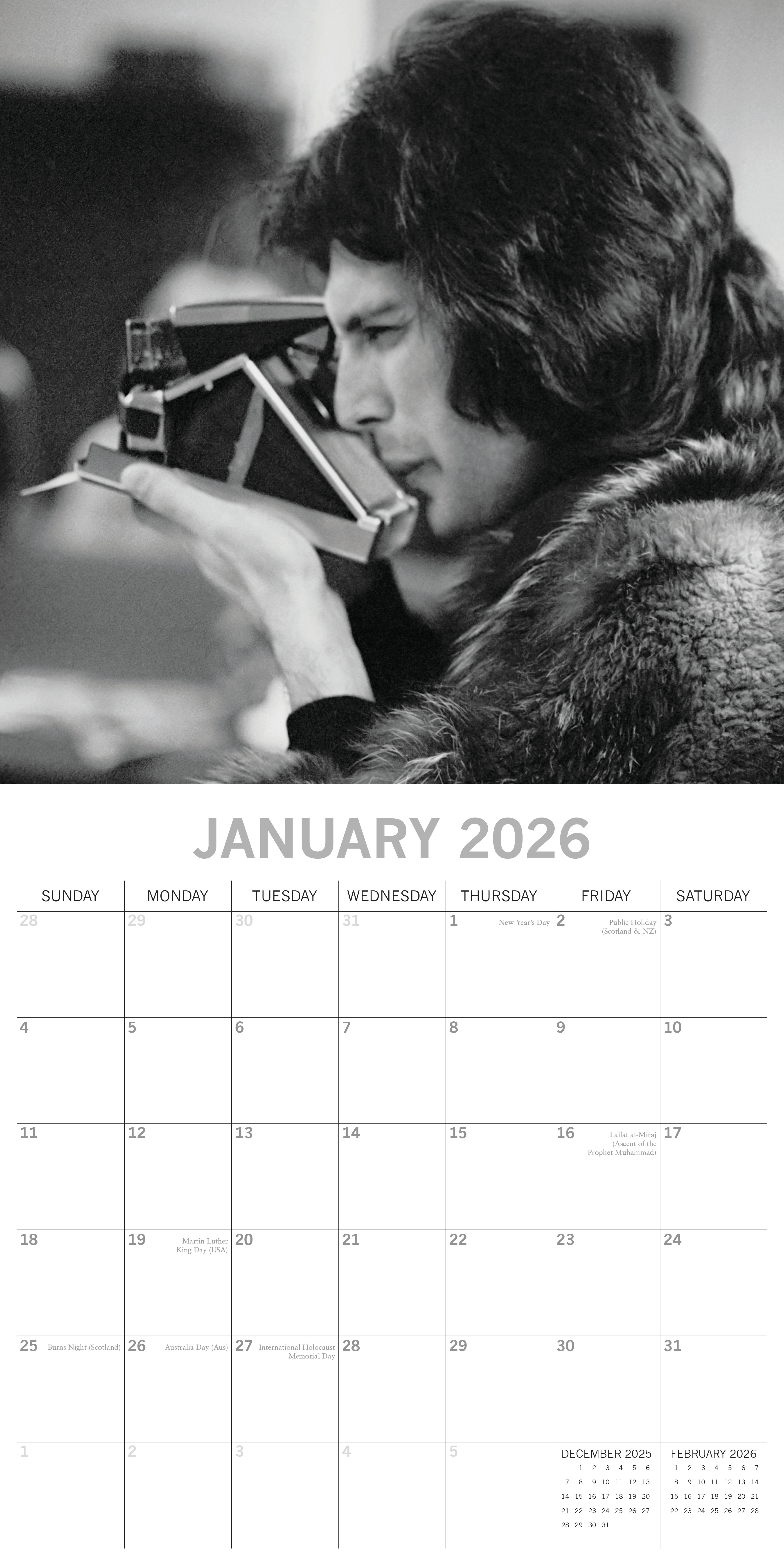 2026 Freddie Mercury - Square Wall Calendar