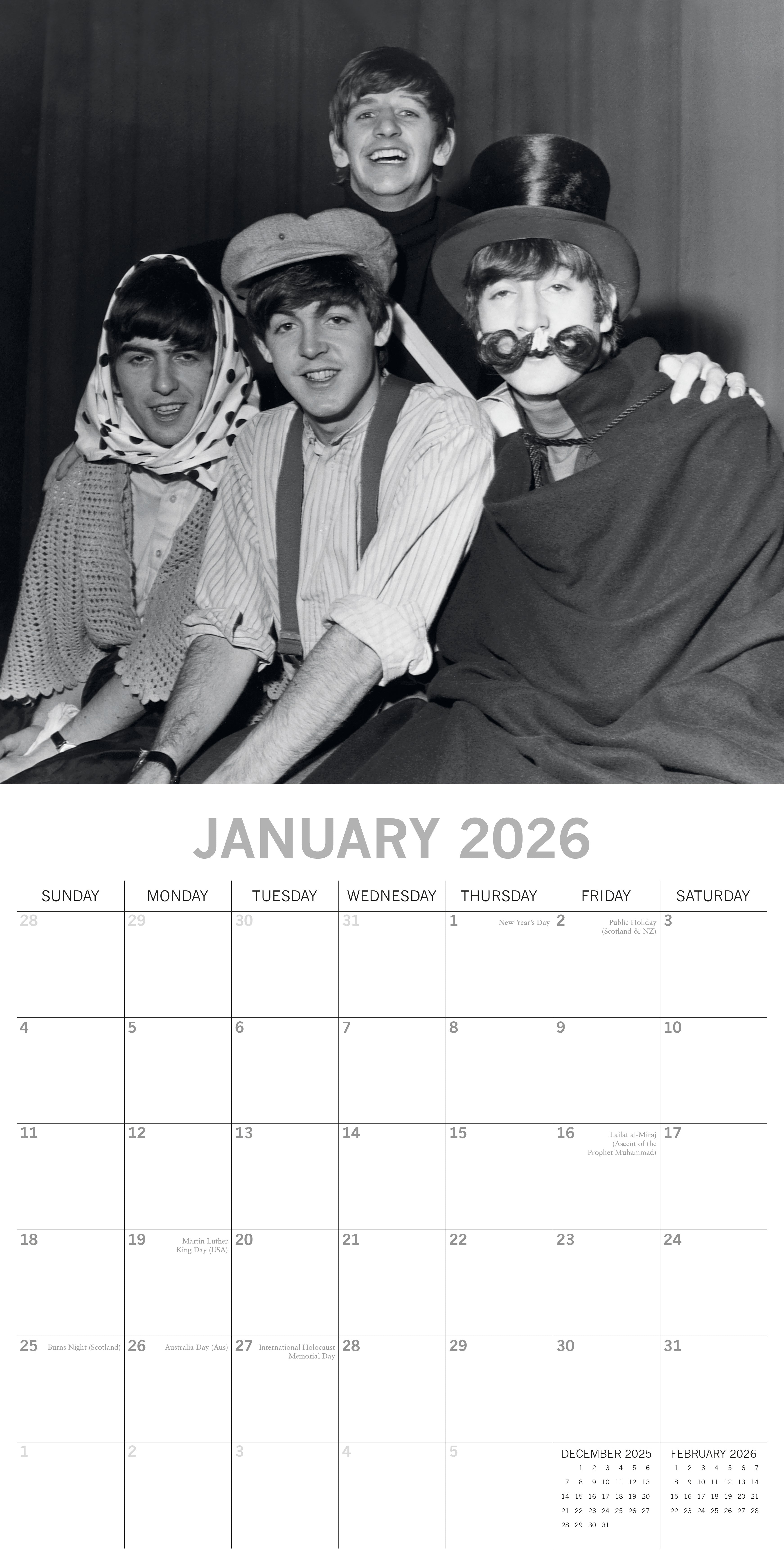 2026 The Beatles - Square Wall Calendar