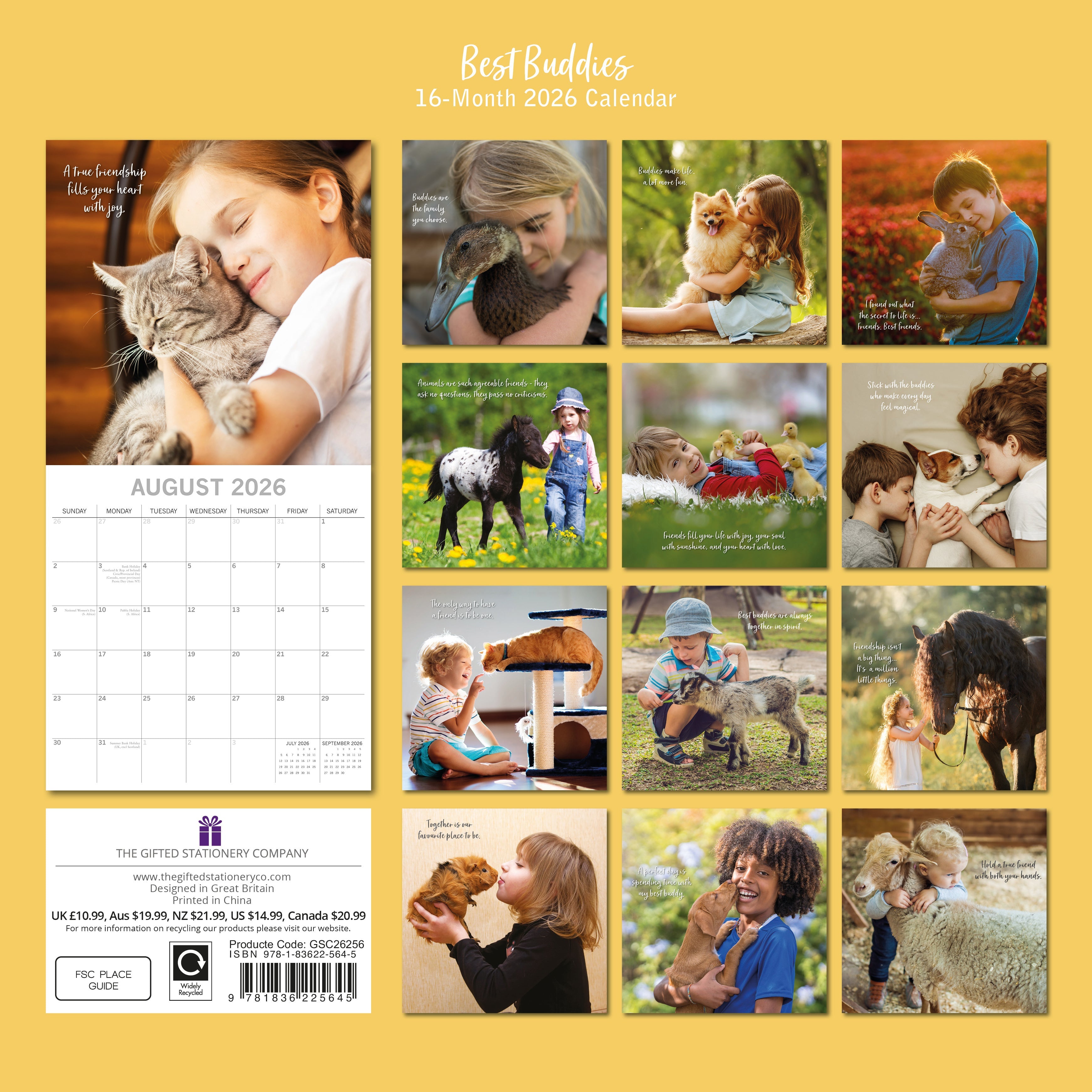 2026 Best Buddies - Square Wall Calendar