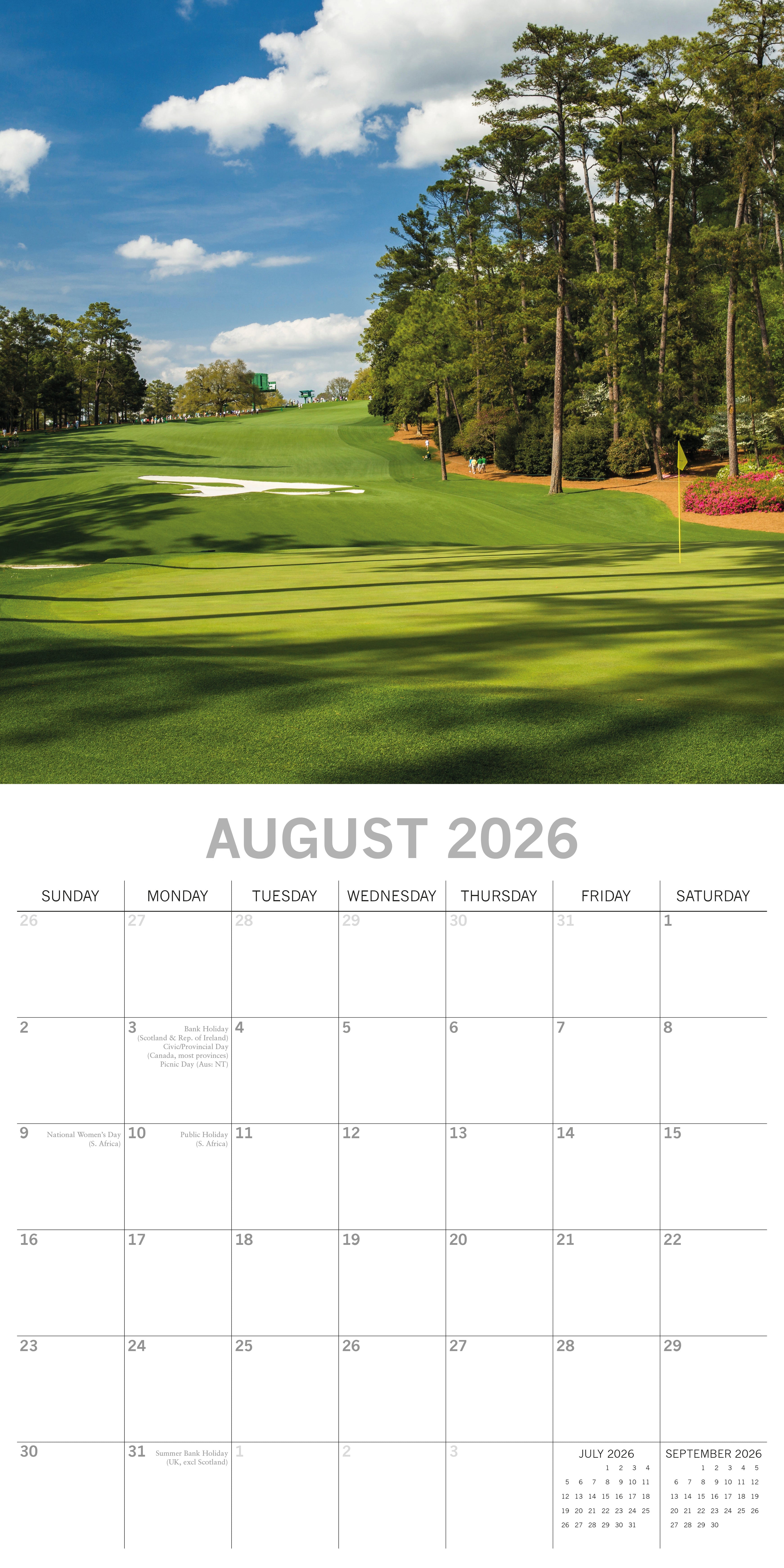 2026 The World of Golf - Square Wall Calendar