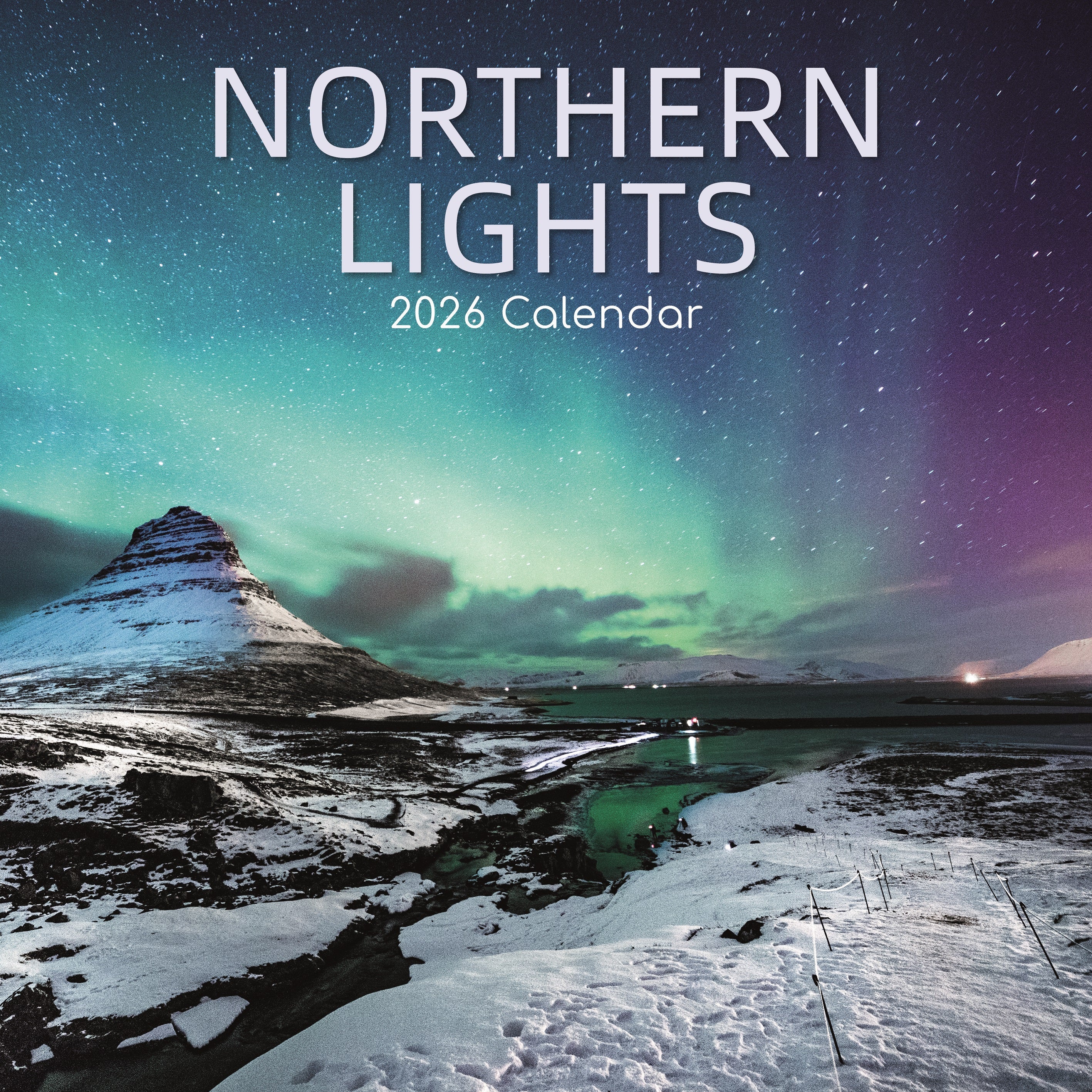 2026 Northern Lights - Square Wall Calendar