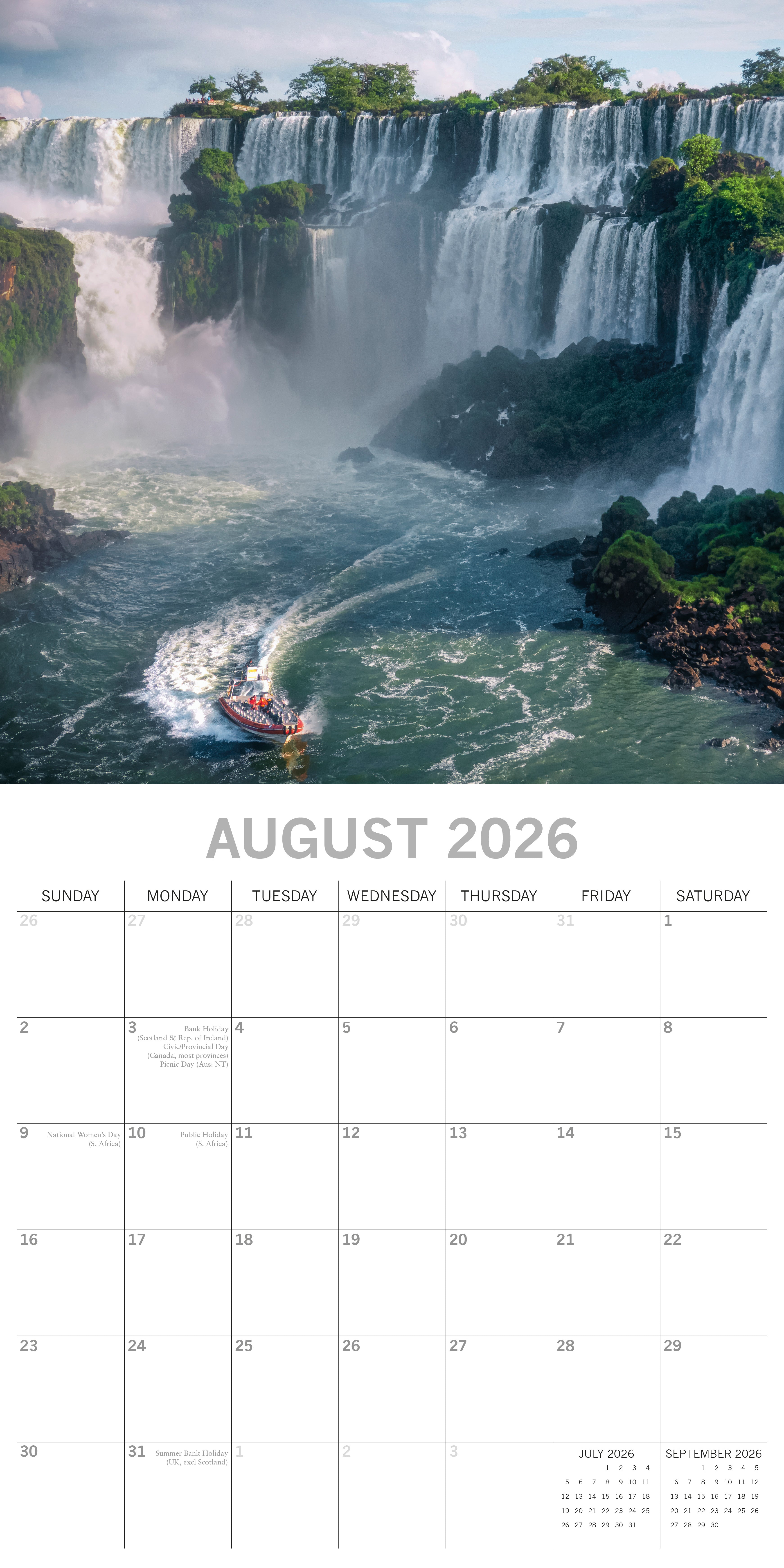 2026 Waterfalls - Square Wall Calendar
