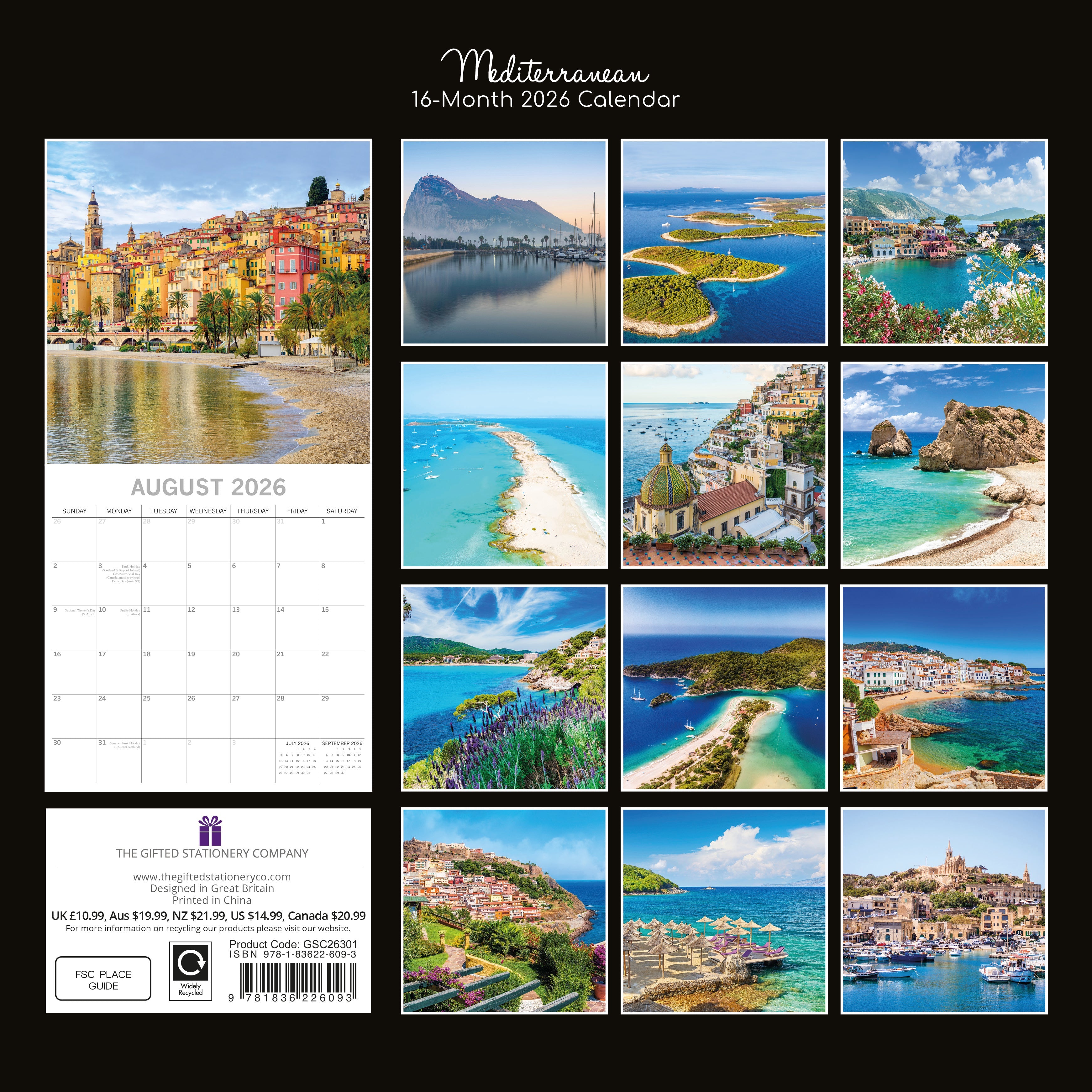 2026 Mediterranean - Square Wall Calendar