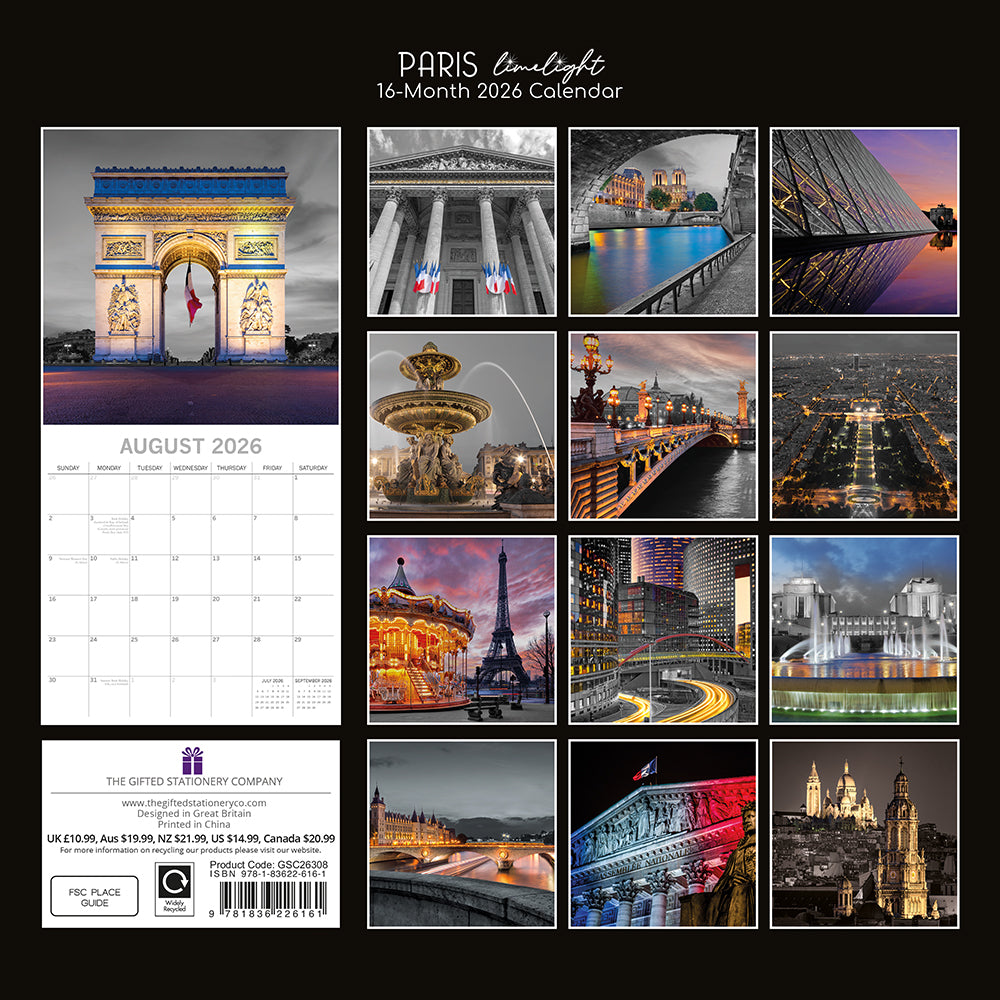 2026 Paris Limelight - Square Wall Calendar