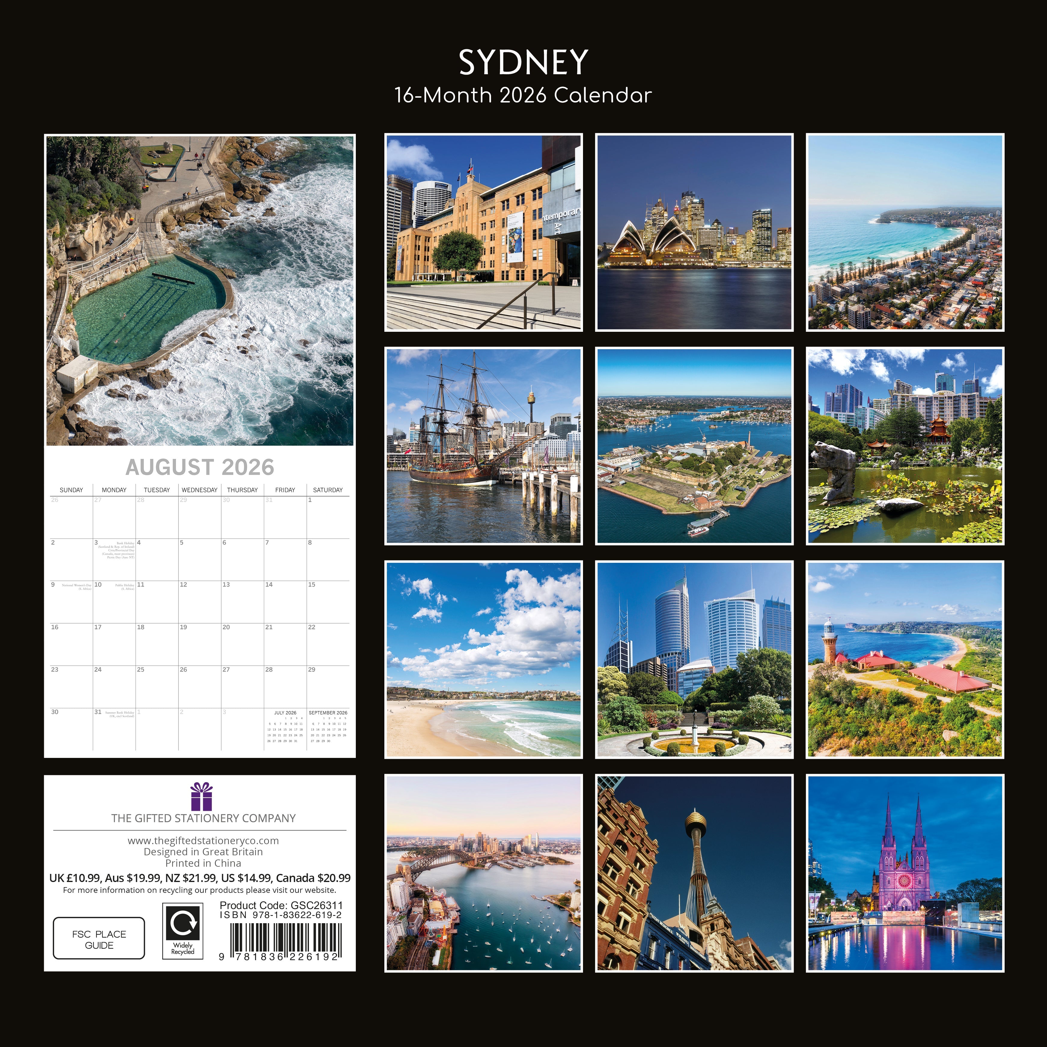 2026 Sydney - Square Wall Calendar
