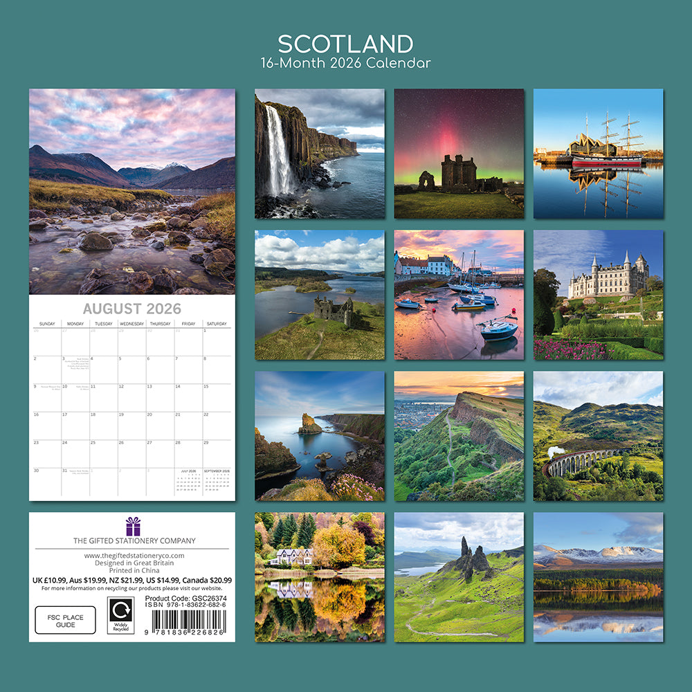 2026 Scotland - Square Wall Calendar