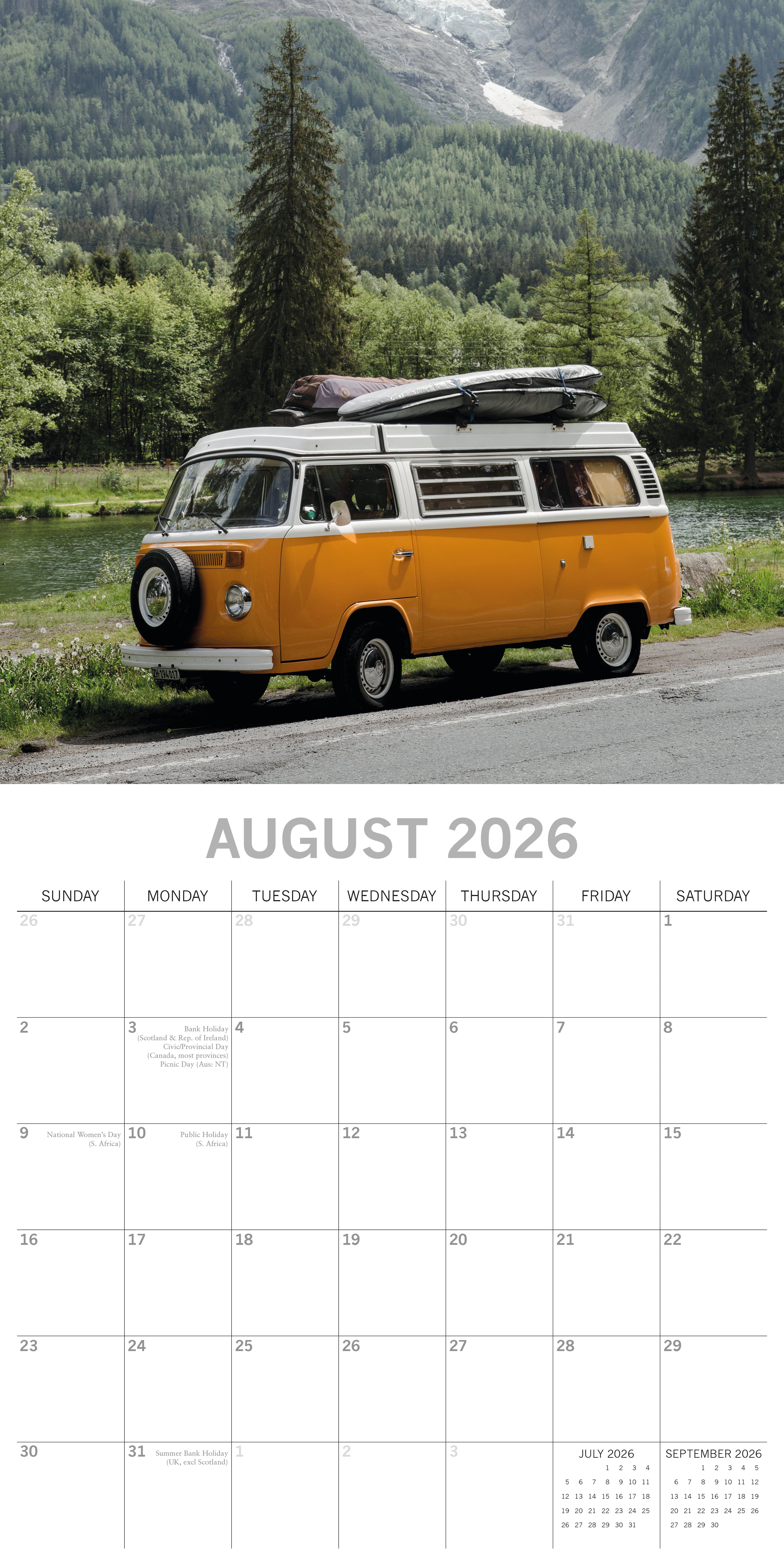 2026 Camper Vans - Square Wall Calendar