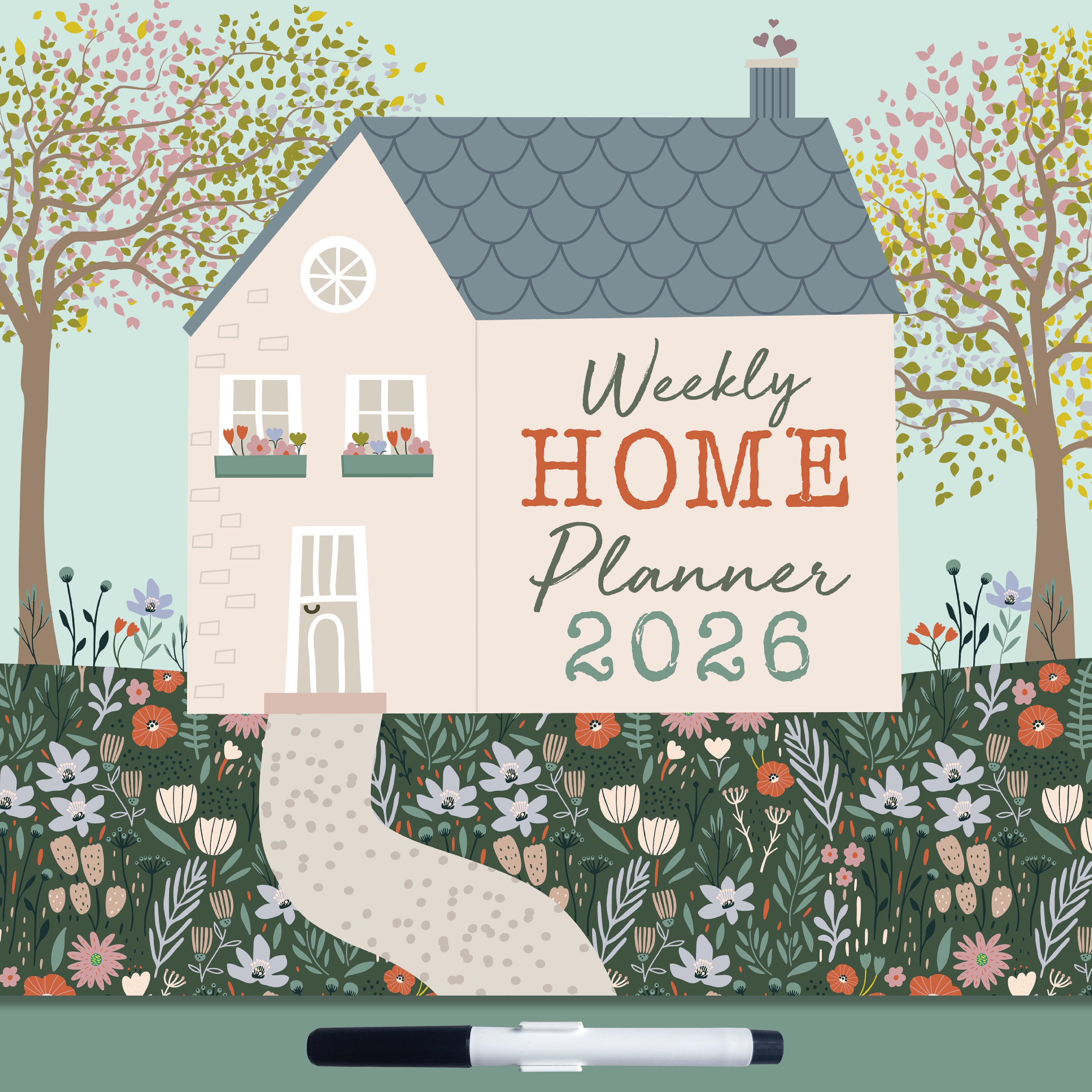 2026 Home Weekly Family Planner - Square Wall Calendar