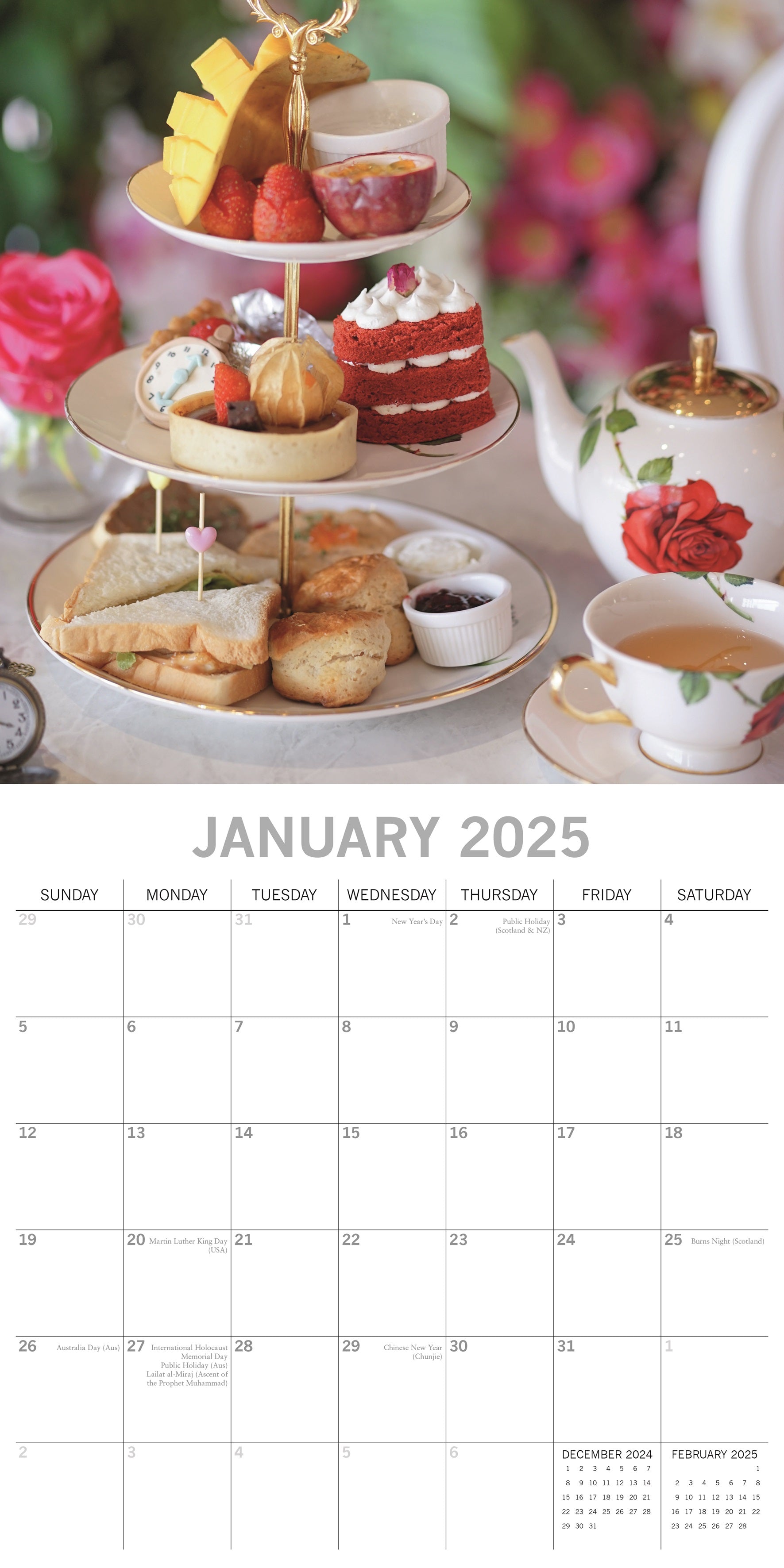 2025 Afternoon Tea - Square Wall Calendar