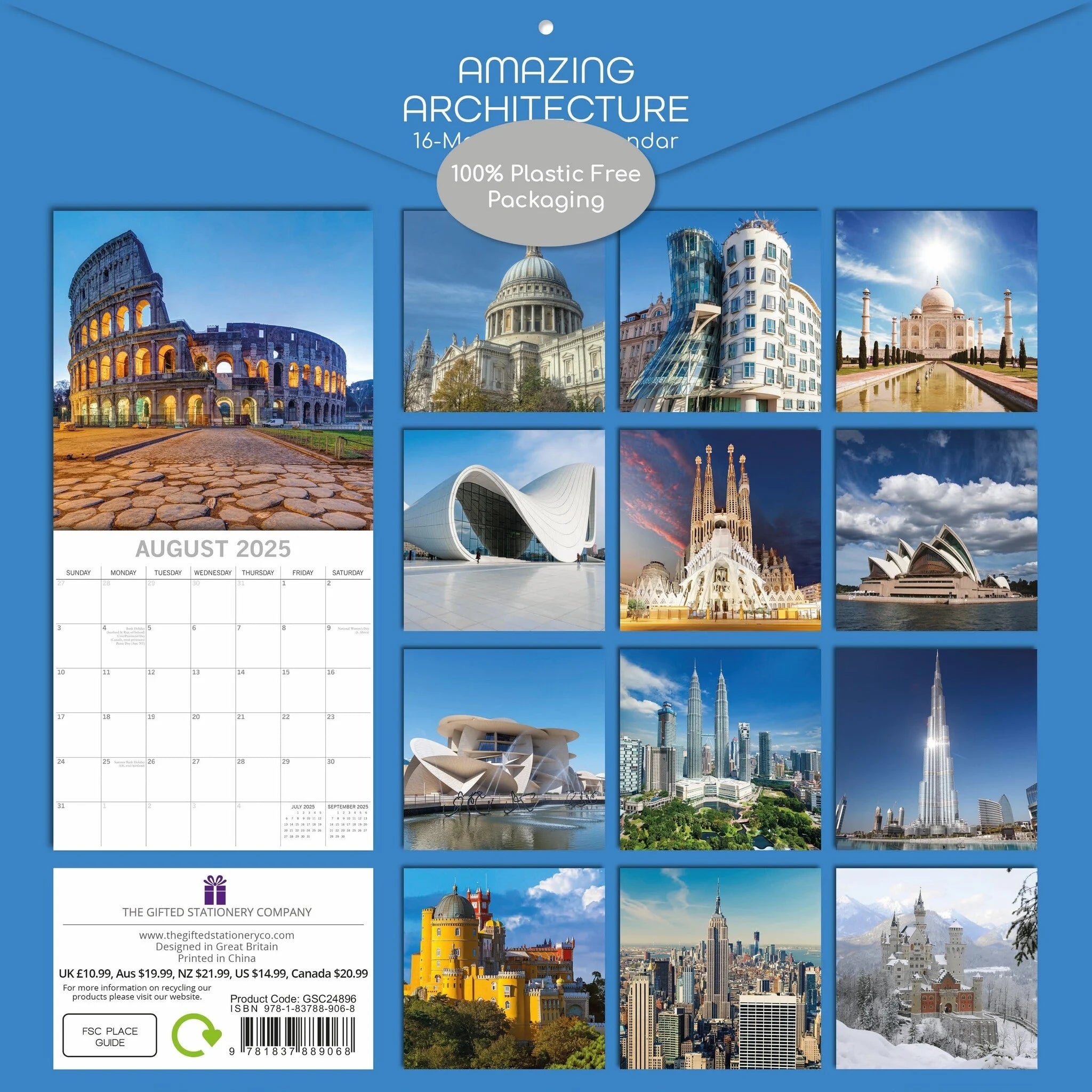 2025 Amazing Architecture - Square Wall Calendar