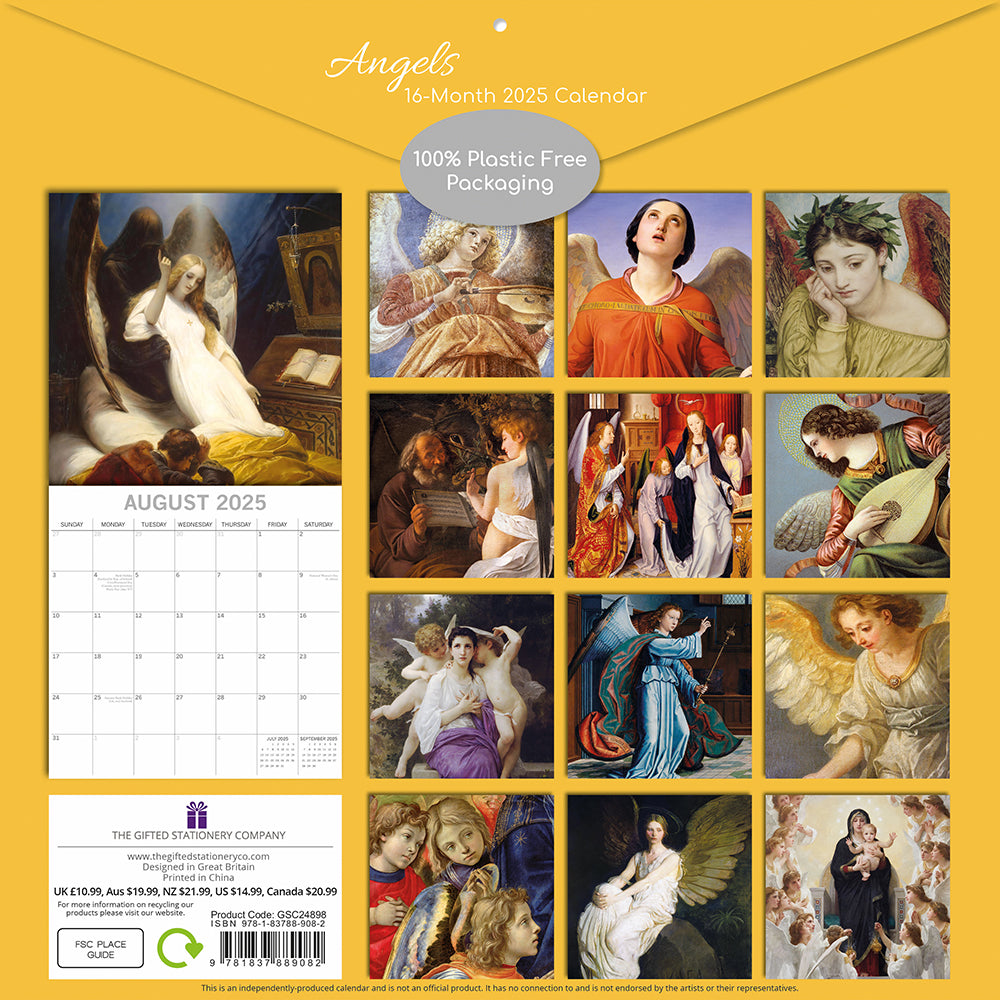 2025 Angels - Square Wall Calendar