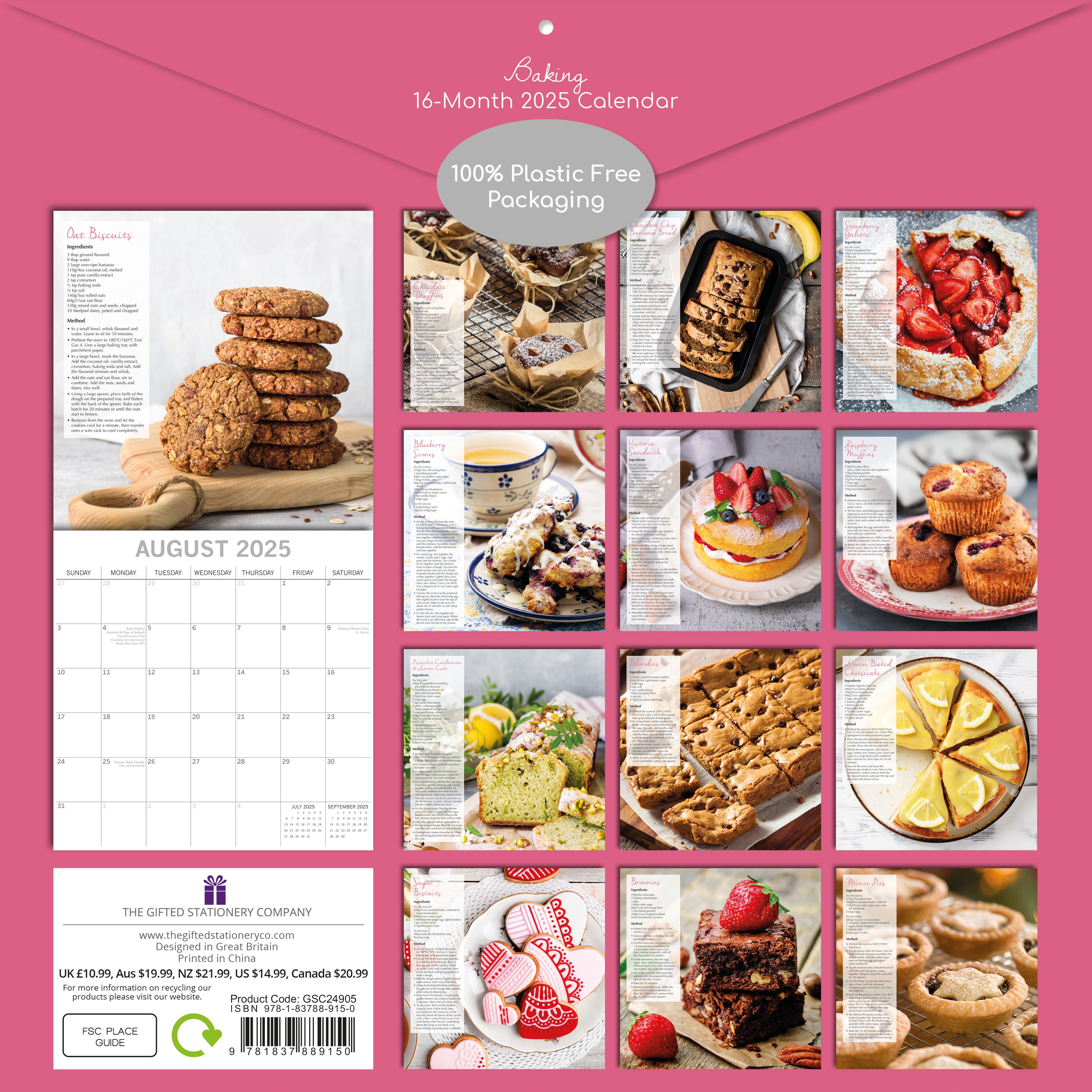 2025 Baking - Square Wall Calendar